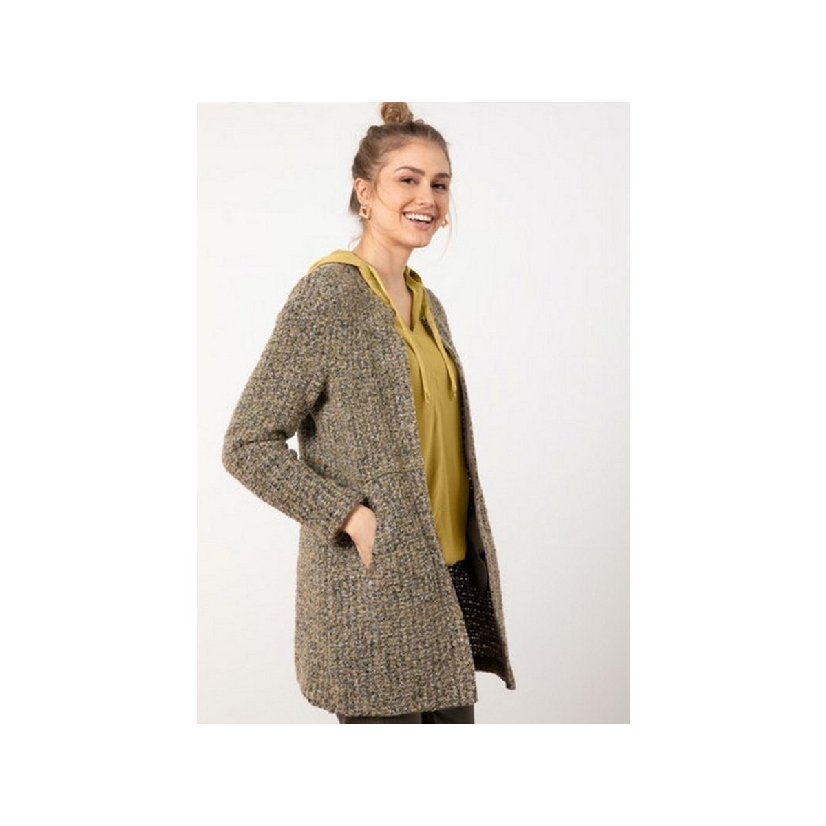 fit (1-tlg) Longstrickjacke grün bianca regular