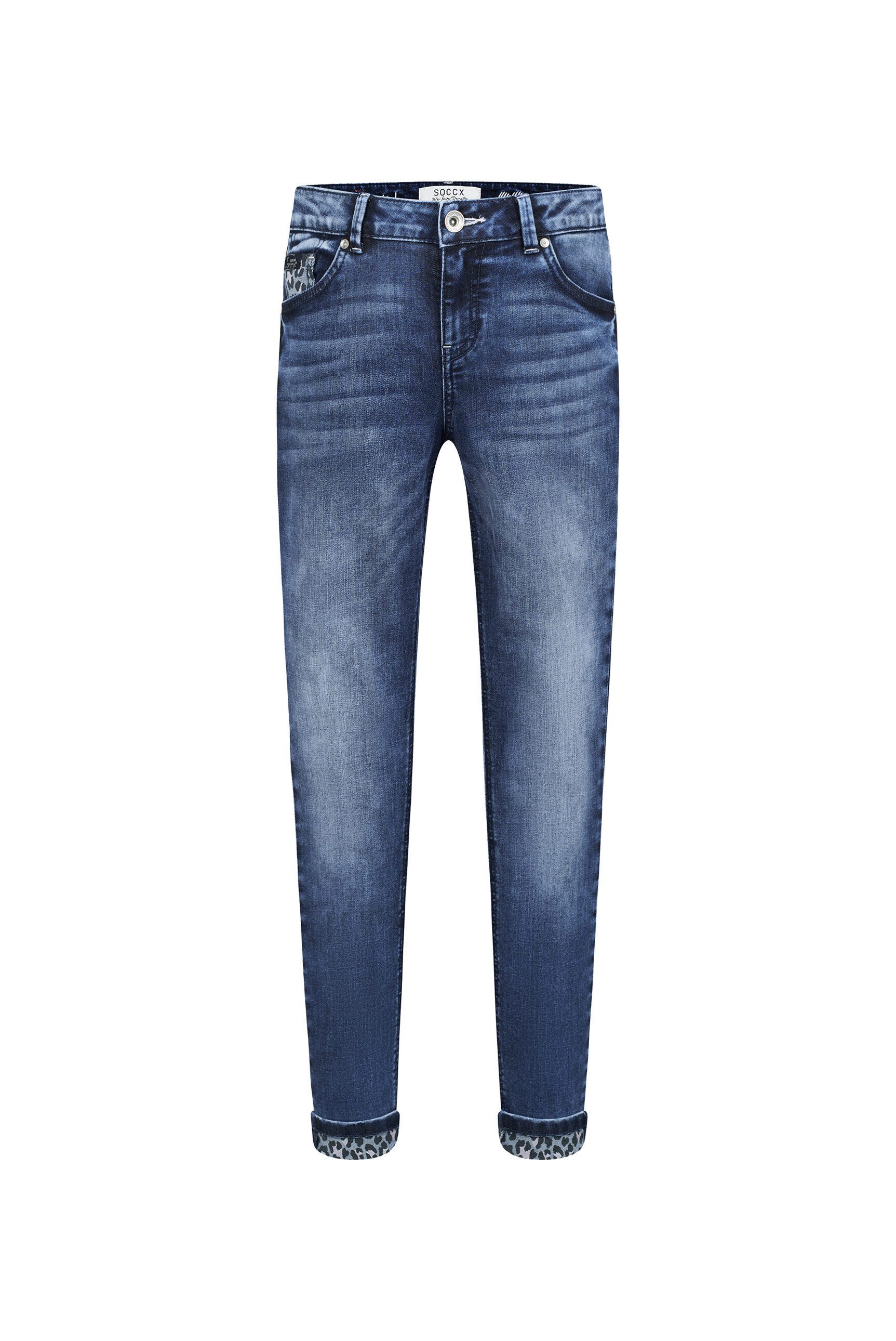 SOCCX Slim-fit-Jeans mit Turn-Up Saum