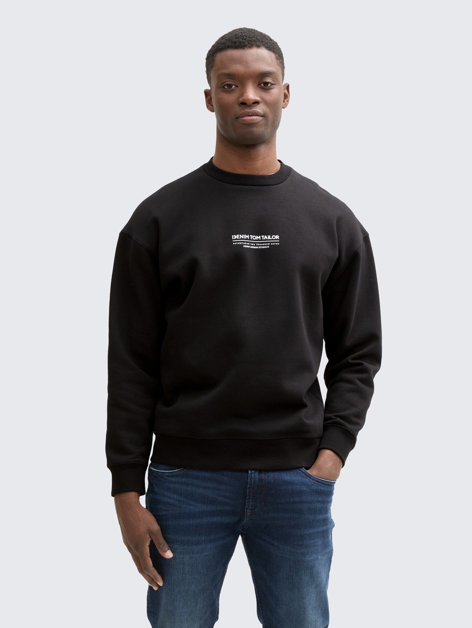 TOM TAILOR Denim Sweatshirt Strick & Sweatshirts Relaxed Sweatshirt mit Logo-Print