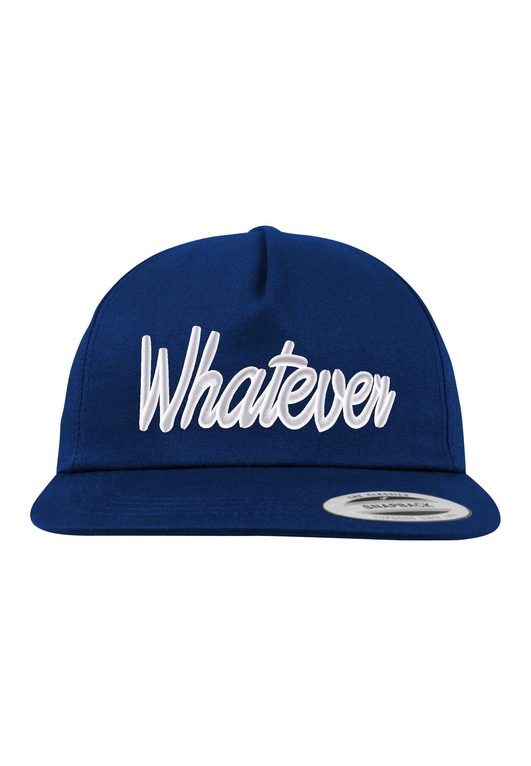 Youth Designz Baseball Cap Whatever Kursiv Unisex Snapback Cap mit modischer Logo Stickerei Navyblau