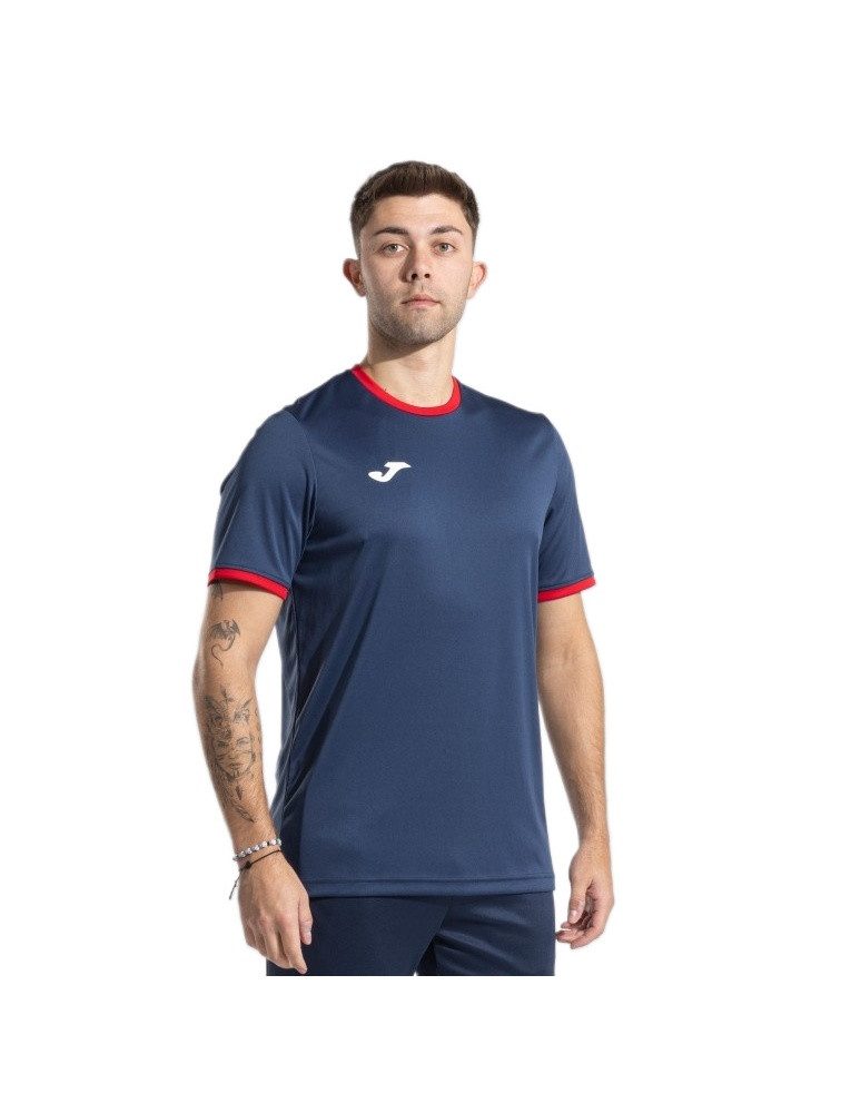T-Shirt Combi Premium (100% Polyester, atmungsaktiv) navy/rot Herren