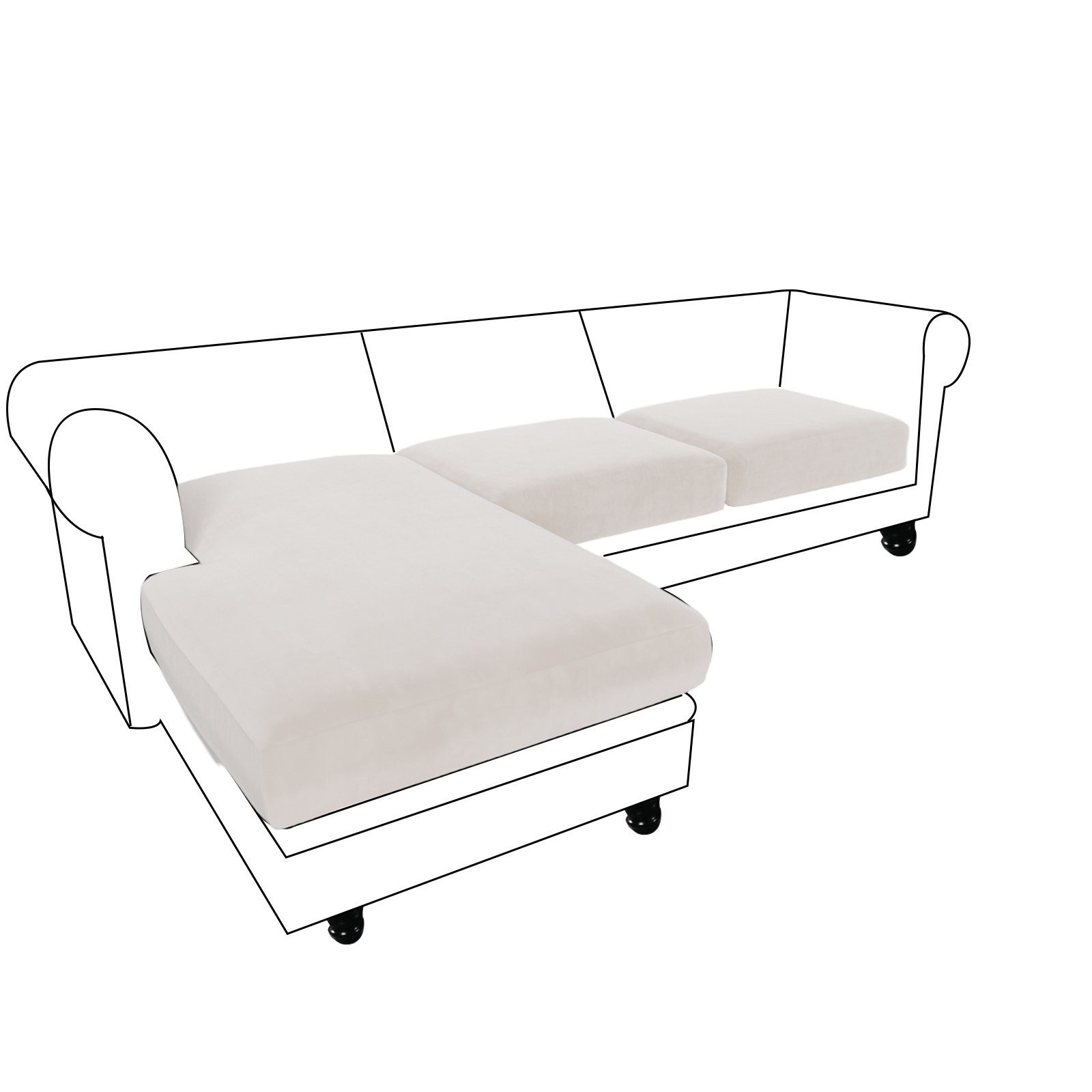 Rosnek Sofahusse Sofa Sitzbezug,Samt Sitzkissenbezug, Stretch,Schonbezug, günstig online kaufen