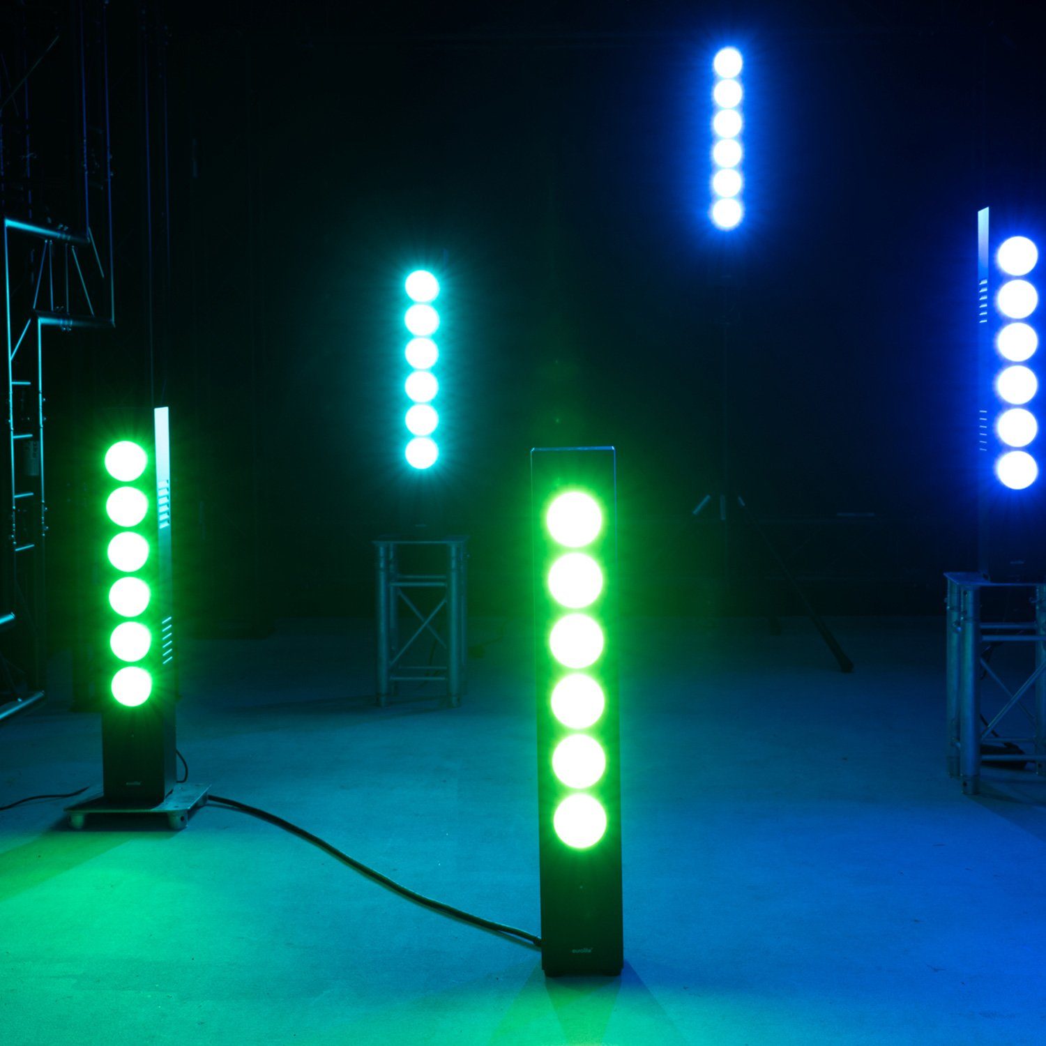 EUROLITE Discolicht mehrfarbig COB high 30W Lichtsäule Power / 6x Lichtorgel LED Fernbedienung, bunt DMX