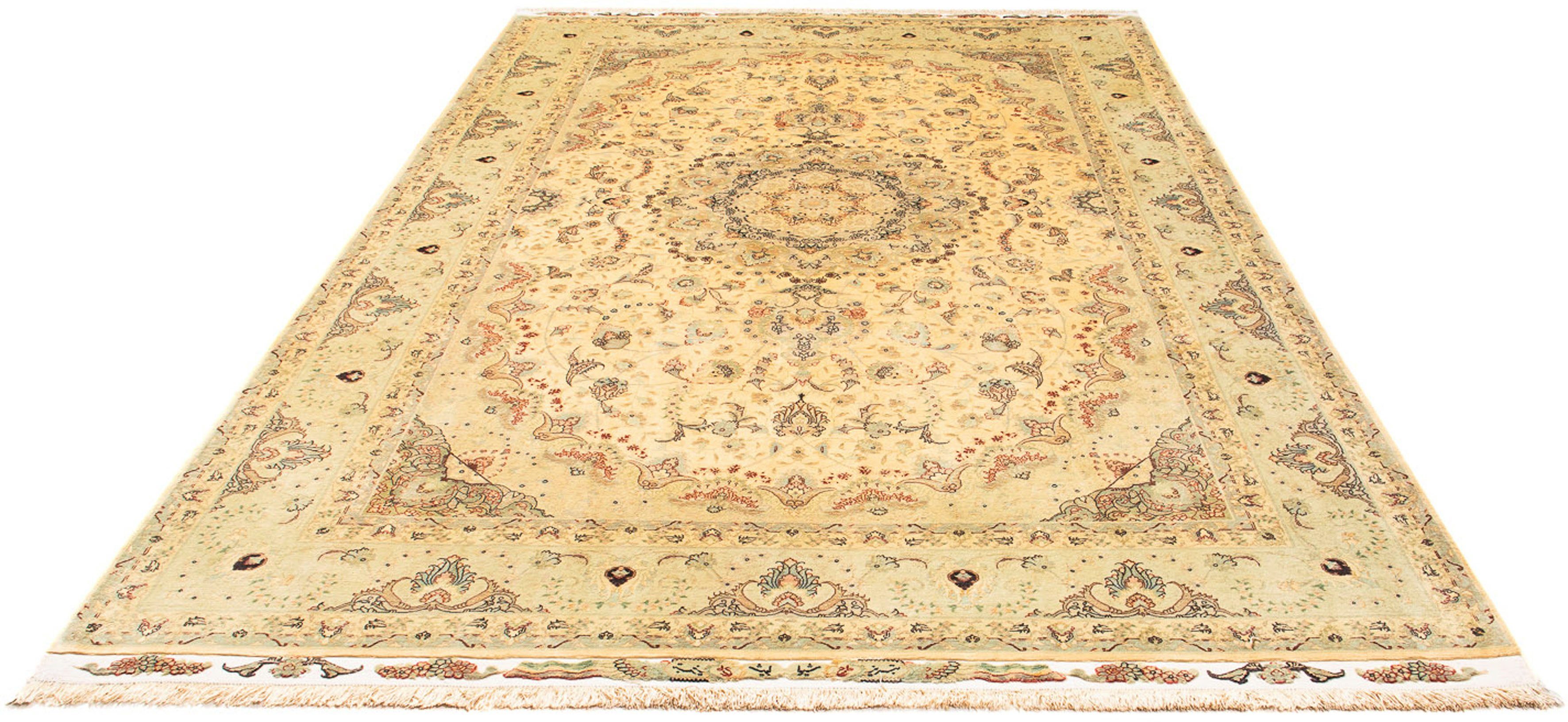 Orientteppich Perser - Täbriz - Royal - 312 x 200 cm - beige, morgenland, rechteckig, Höhe: 7 mm, Wohnzimmer, Handgeknüpft, Einzelstück mit Zertifikat