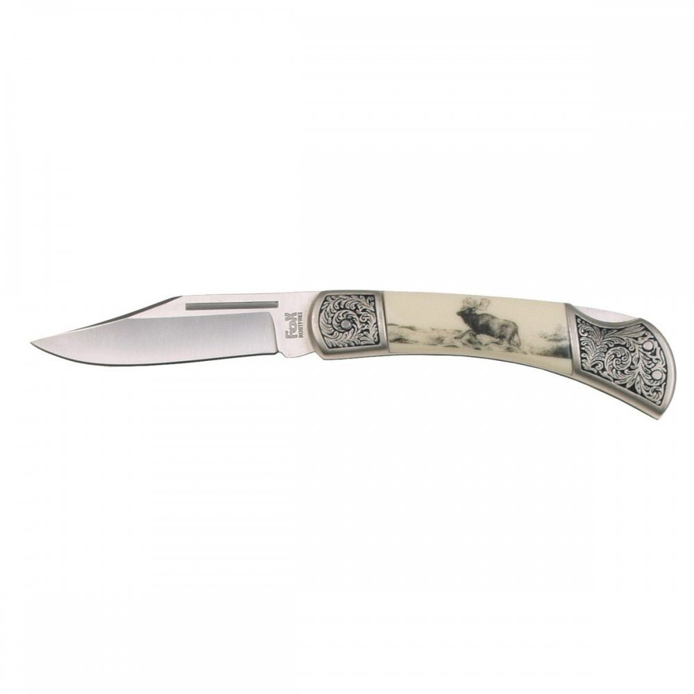FoxOutdoor Taschenmesser Klappmesser, Jäger, mit Griffverzierung, (Packung), mit Griffverzierung