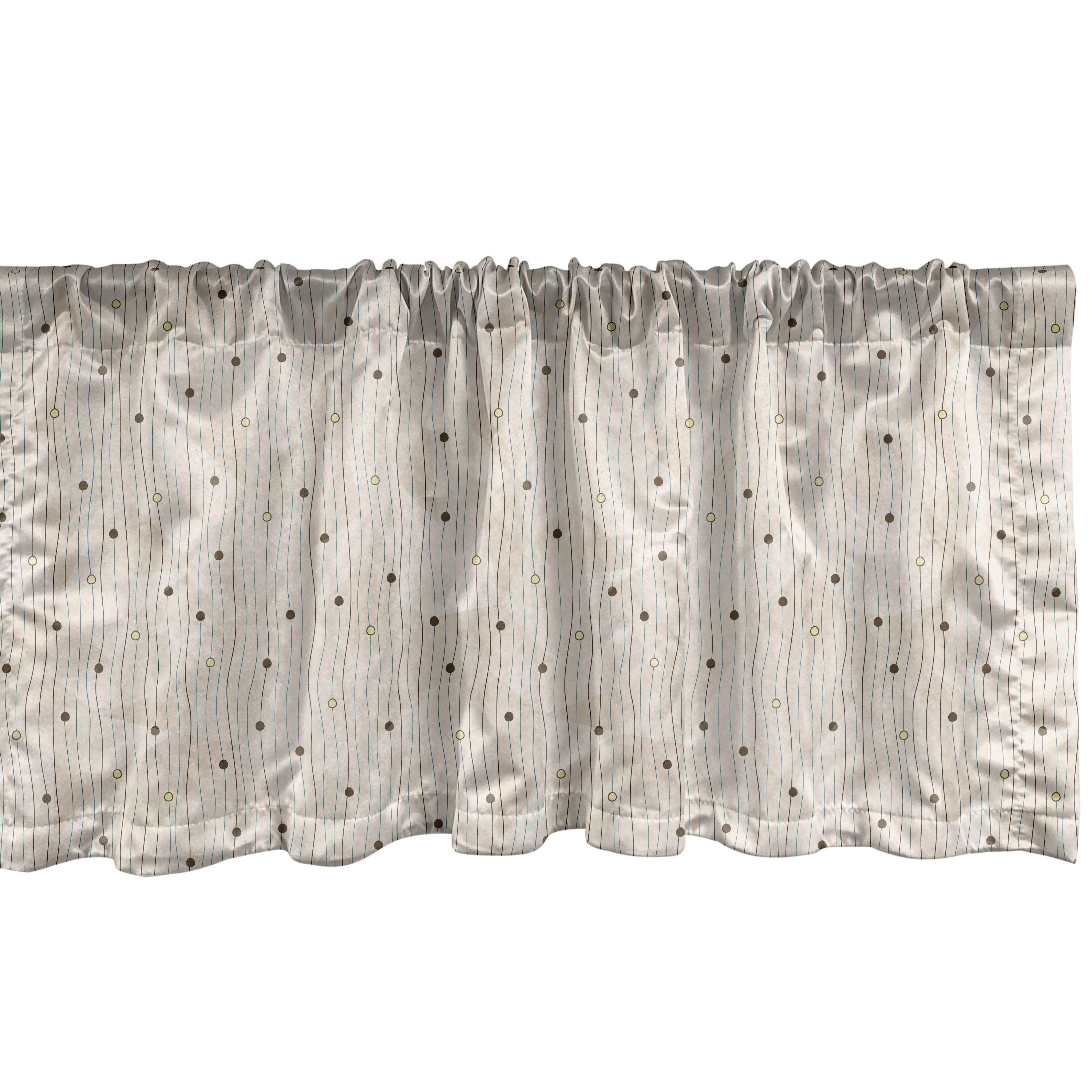 Scheibengardine Vorhang Volant für Küche Schlafzimmer Dekor mit Stangentasche, Abakuhaus, Microfaser, Abstrakt Strudel-Muster Kreise
