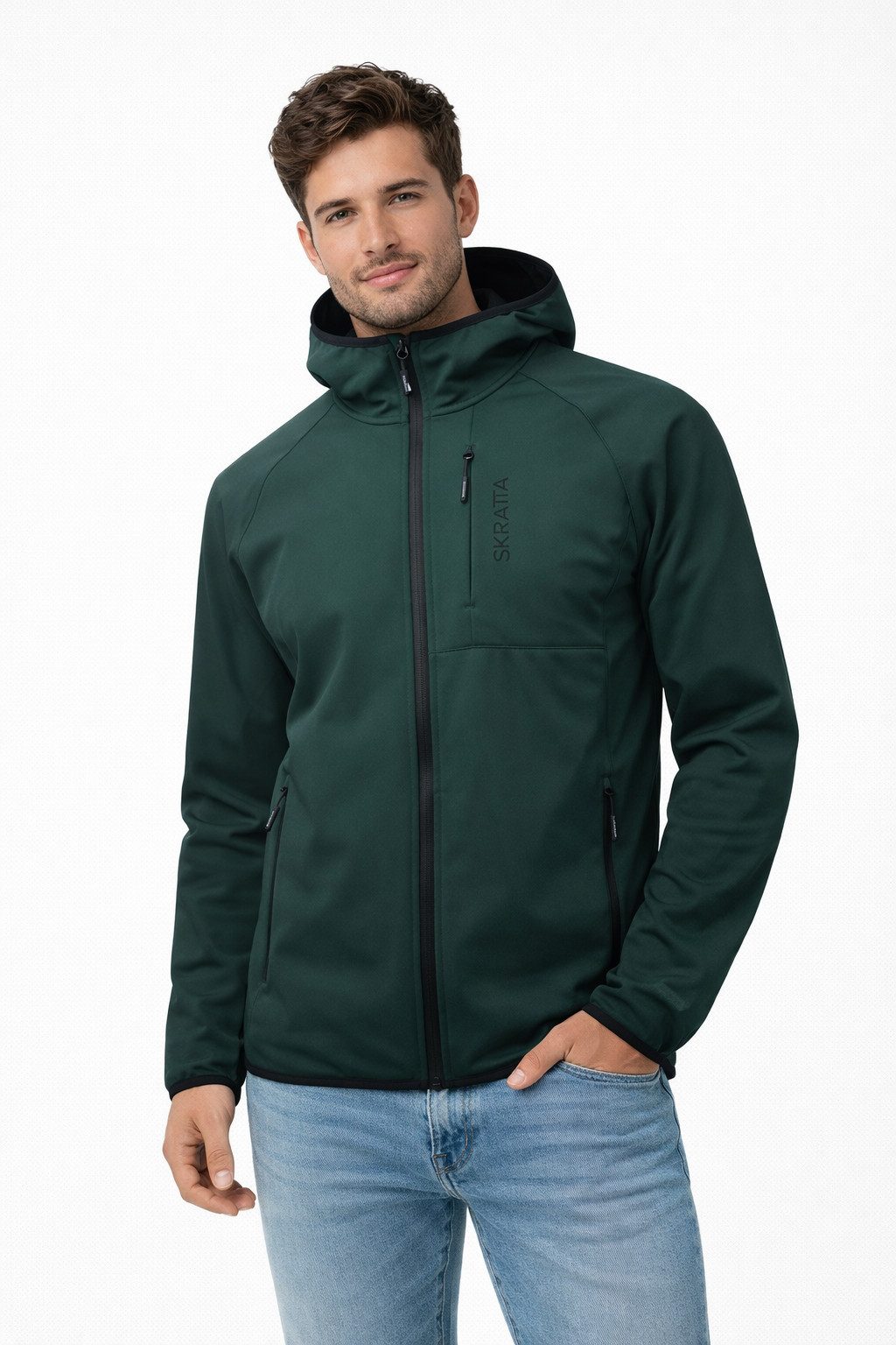 Skratta Softshelljacke mit Kapuze Herren Wanderjacke Bente günstig online kaufen