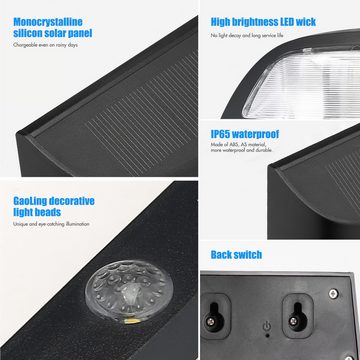BlingBin LED Außen-Wandleuchte Solar-Wandleuchte mit Bewegungssensor,Doppelte Lichtmodi, LED fest integriert, warmes WeiB, Elegantes Design, Perfekte Beleuchtungslösung für Außenbereiche