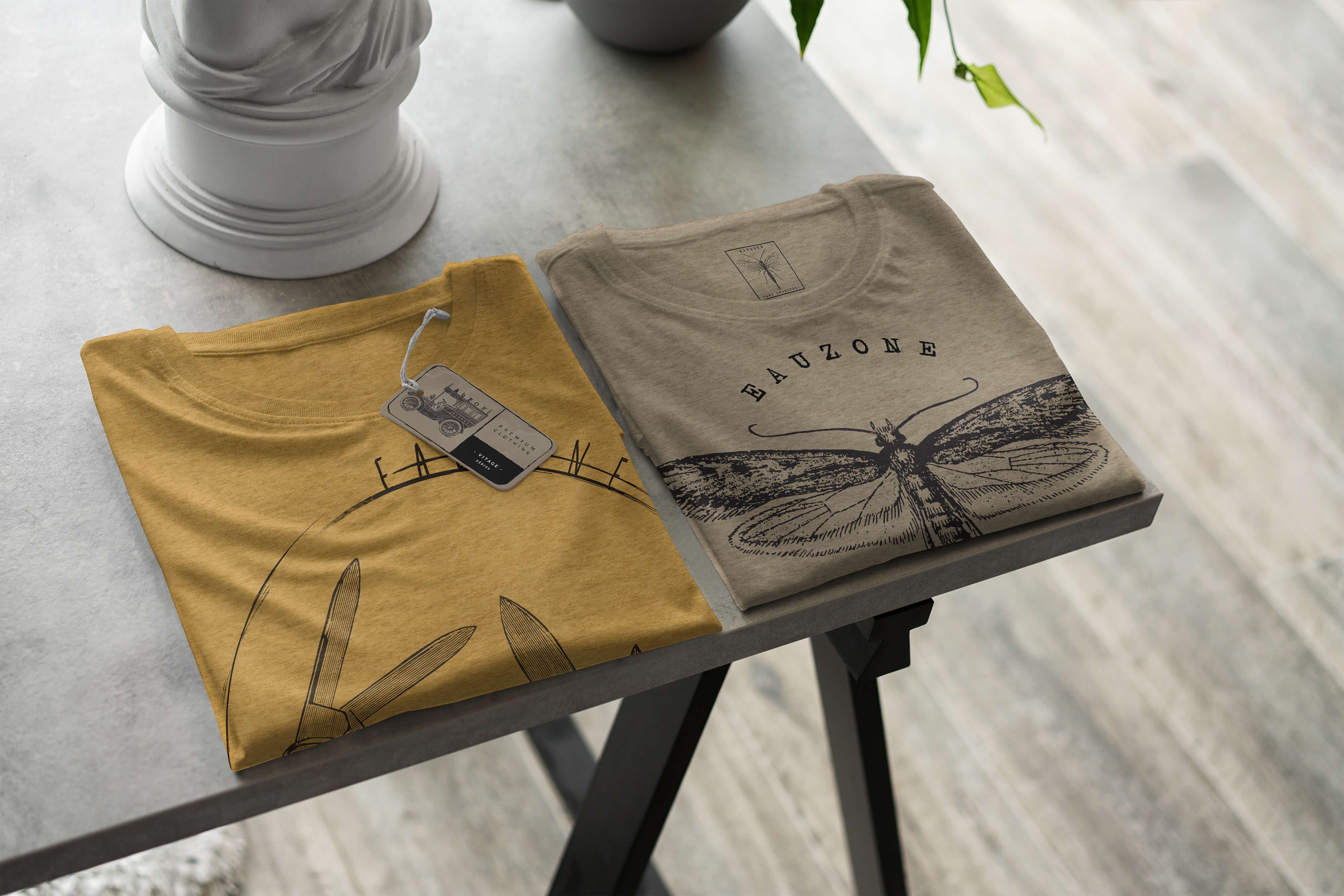 T-Shirt Herren Vintage Taschenmesser T-Shirt Art Sinus Gold Antique