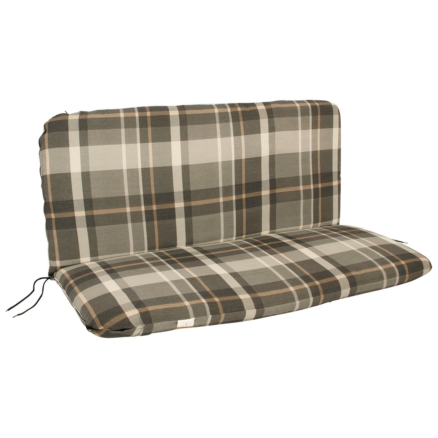 DEGAMO Bankauflage SEATTLE, (1 St), 2-sitzer 98x88cm, grau/beige kariert