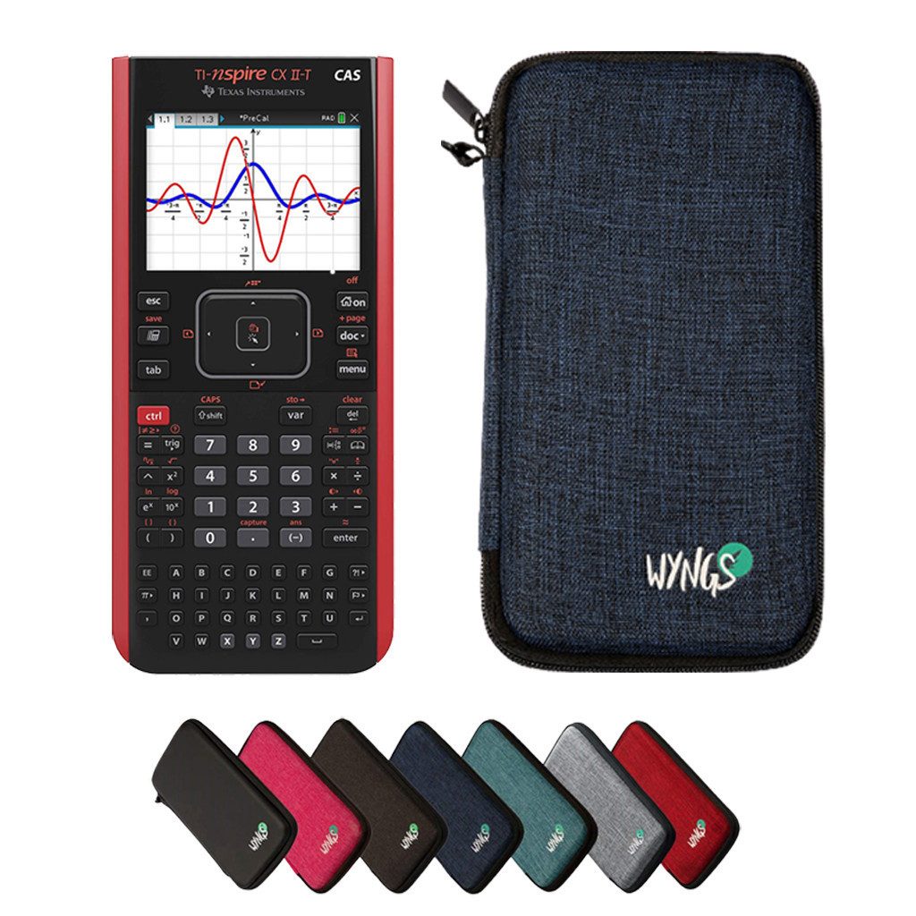 Texas Instruments Taschenrechner TI-Nspire CX II-T CAS inkl. WYNGS Schutztasche Blau