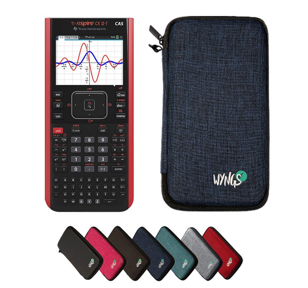Texas Instruments Taschenrechner TI-Nspire CX II-T CAS inkl. WYNGS Schutztasche Blau