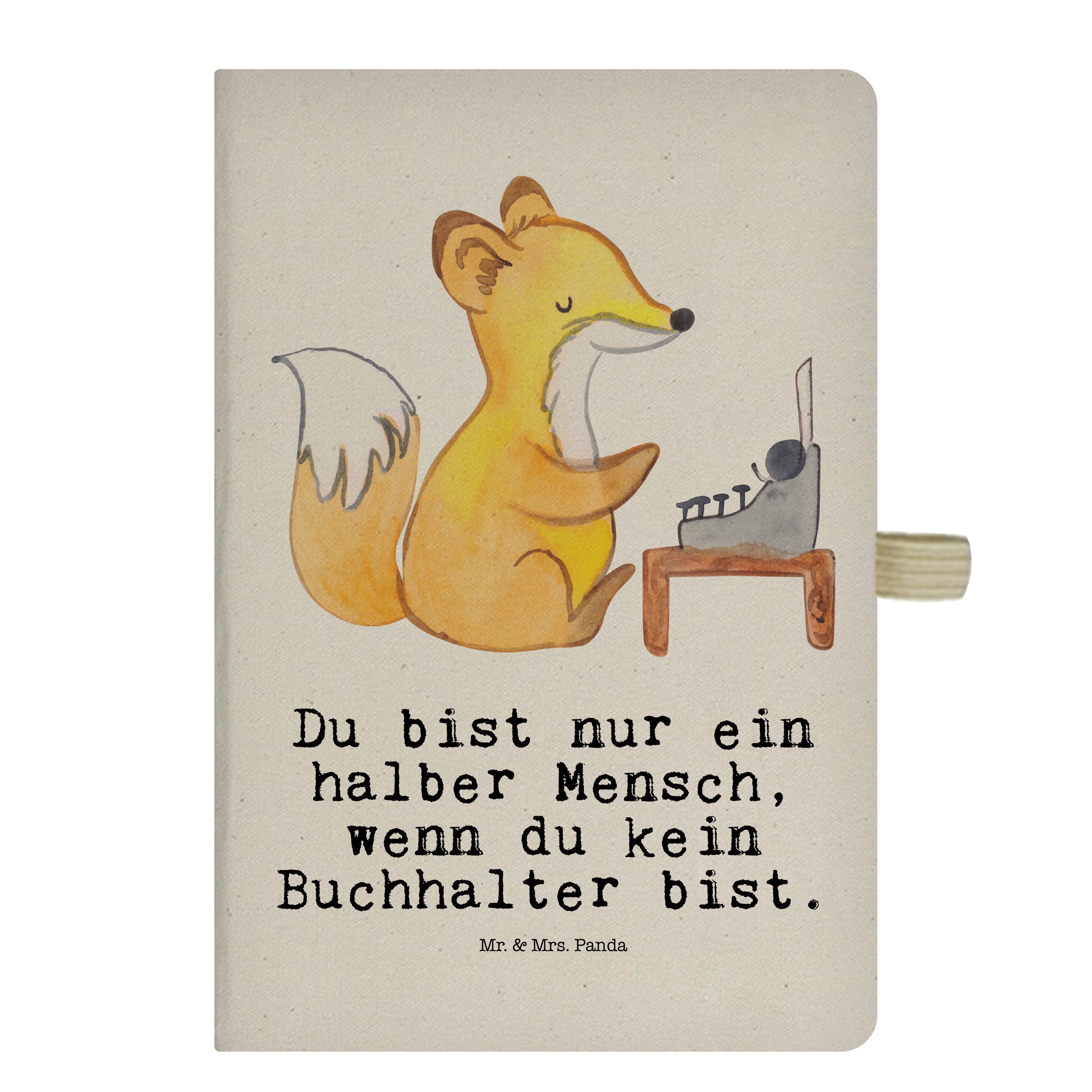 Mr. & Mrs. Panda Notizbuch Buchhalter mit Herz - Transparent - Geschenk, Notizen, Dankeschön, An Mr. & Mrs. Panda