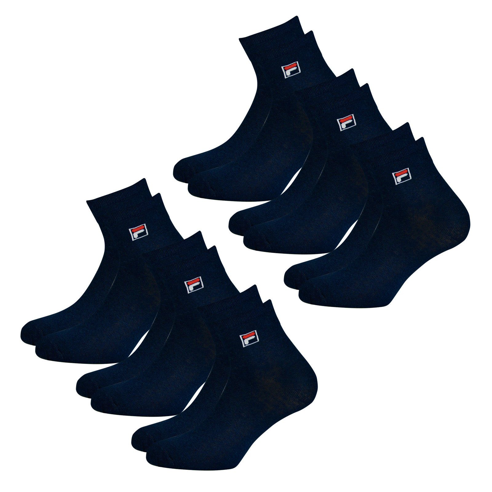 Fila Sportsocken Quarter Socken elastischem 321 Piquebund mit navy (6-Paar)