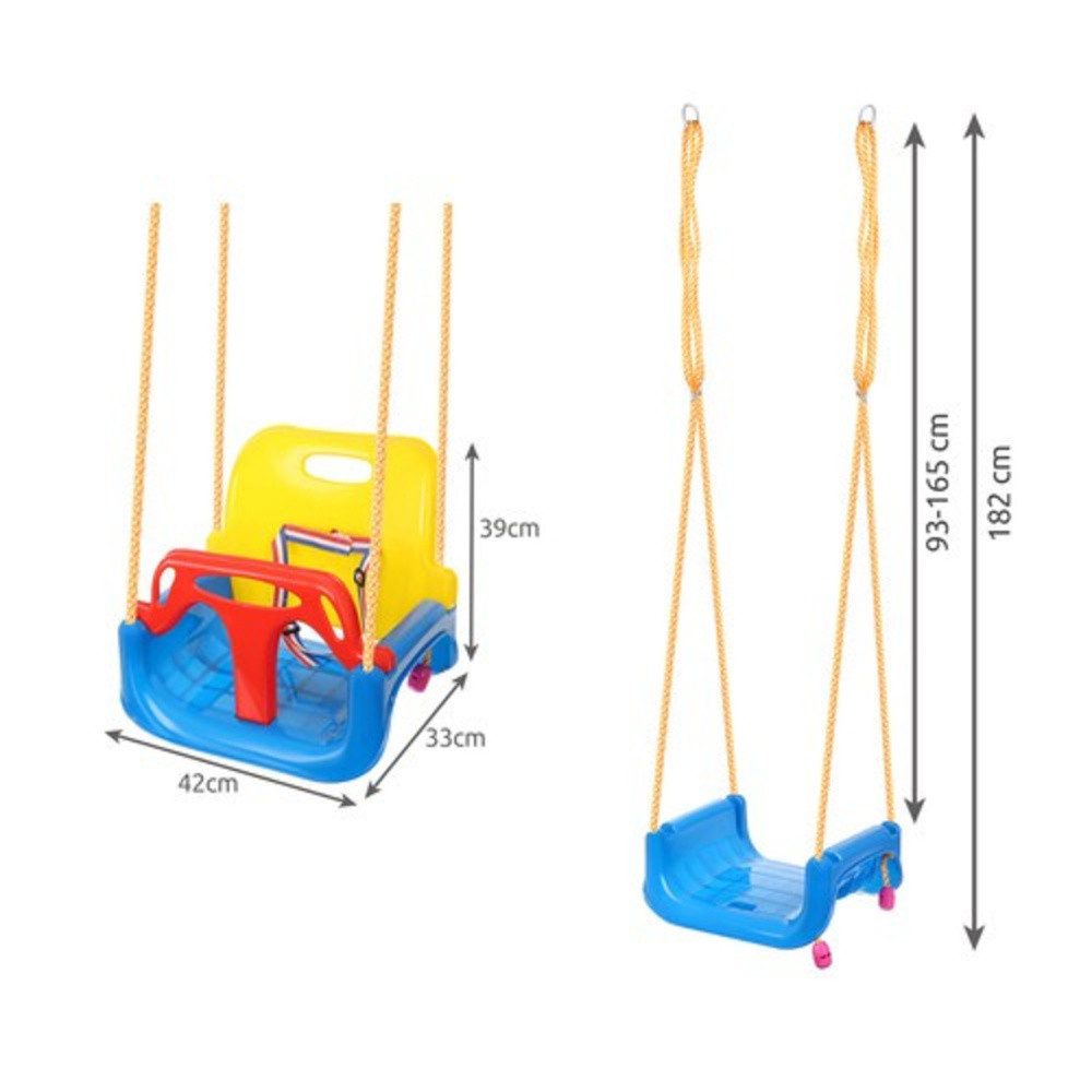 KRUZZEL Babyschaukelsitz Kinderschaukel 3 in 1 Gartenschaukel (Spar-Set, 1-tlg), für mittlere und größere Kinder bis 30 kg – Bild 4 von 5