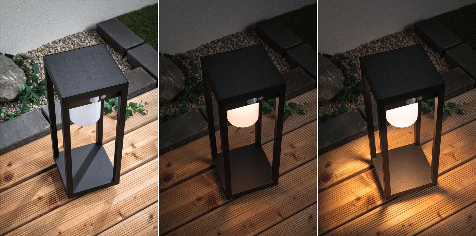 Paulmann LED Gartenstrahler Solar Lichtobjekt Marisol IP44 3000K 350lm Schwarz, LED fest integriert, Warmweiß, Bewegungsmelder