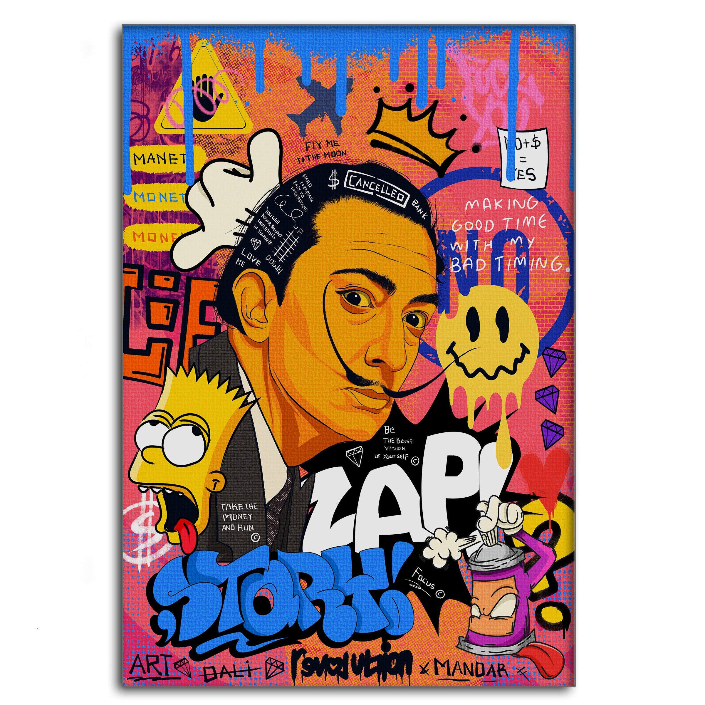 Wanddekoobjekt King Dali - Leinwandbild Pop Art
