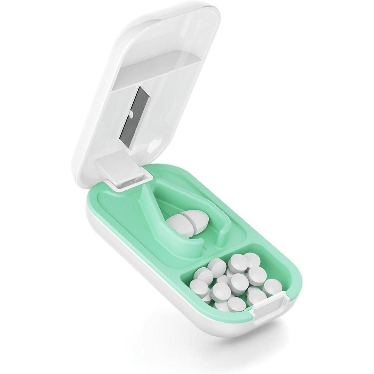 Opret Pillendose Tablettenteiler für kleine und große Pillen, Pillenschneider mit