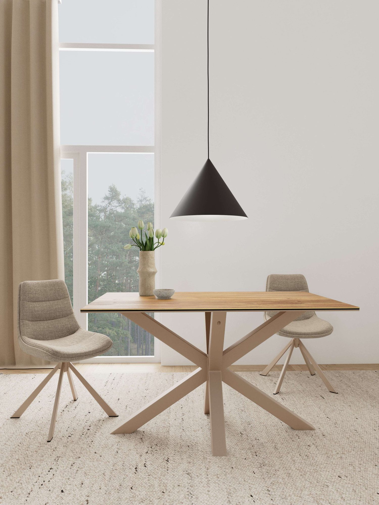 ACTONA GROUP Esstisch Heaven mit Keramikplatte & stabilem Stahlgestell, mehrere Varianten (Breite: 135, 160 und 200 cm), Pflegeleichter Design-Esstisch – robust, stilvoll & langlebig