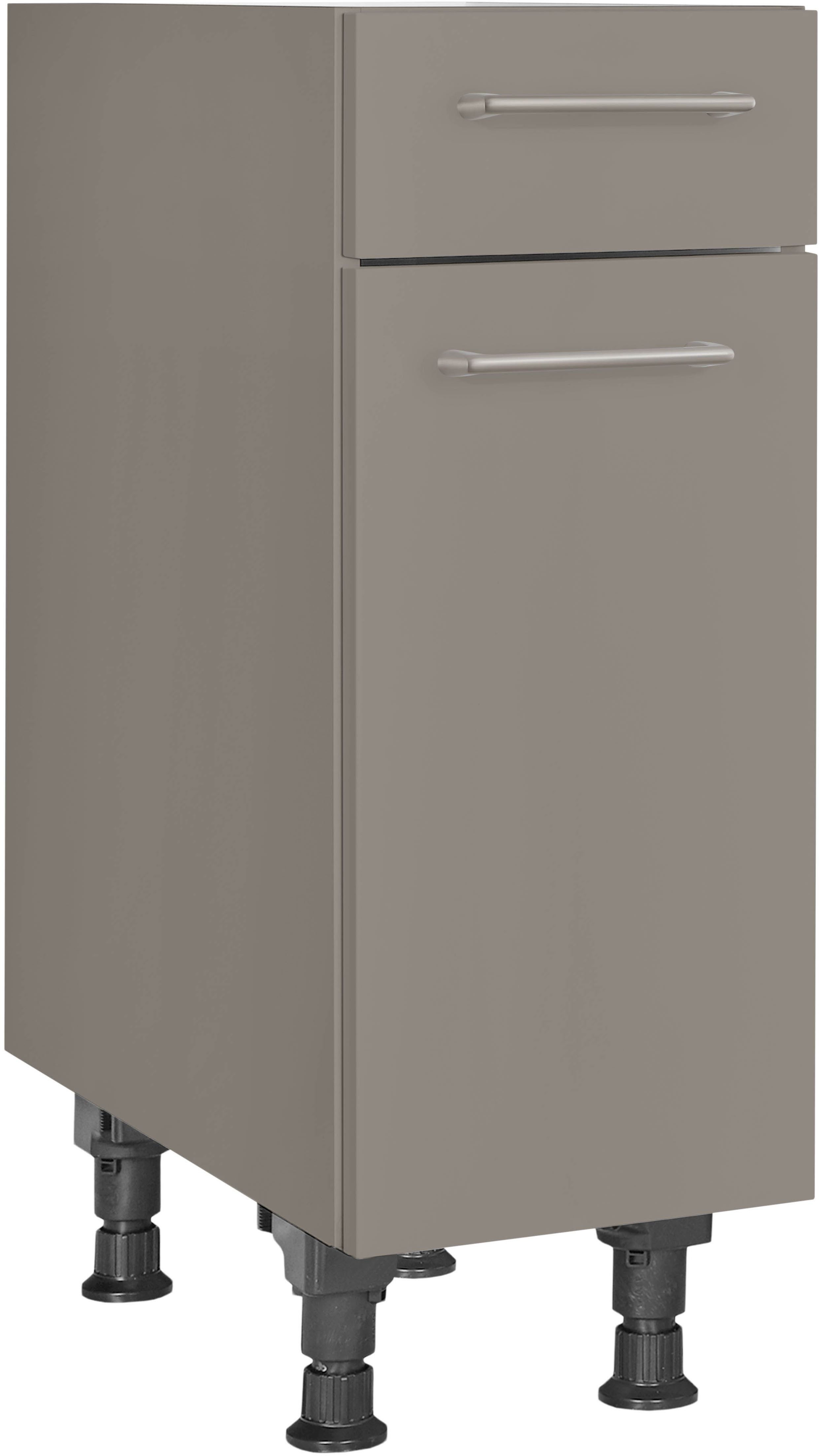 nobilia® Unterschrank "Laser", Ausrichtung wählbar, vormontiert, in den Breiten 30, 45 und 60 cm Breite, mit höhenverstellbaren Sockelfüßen, vormontiert
