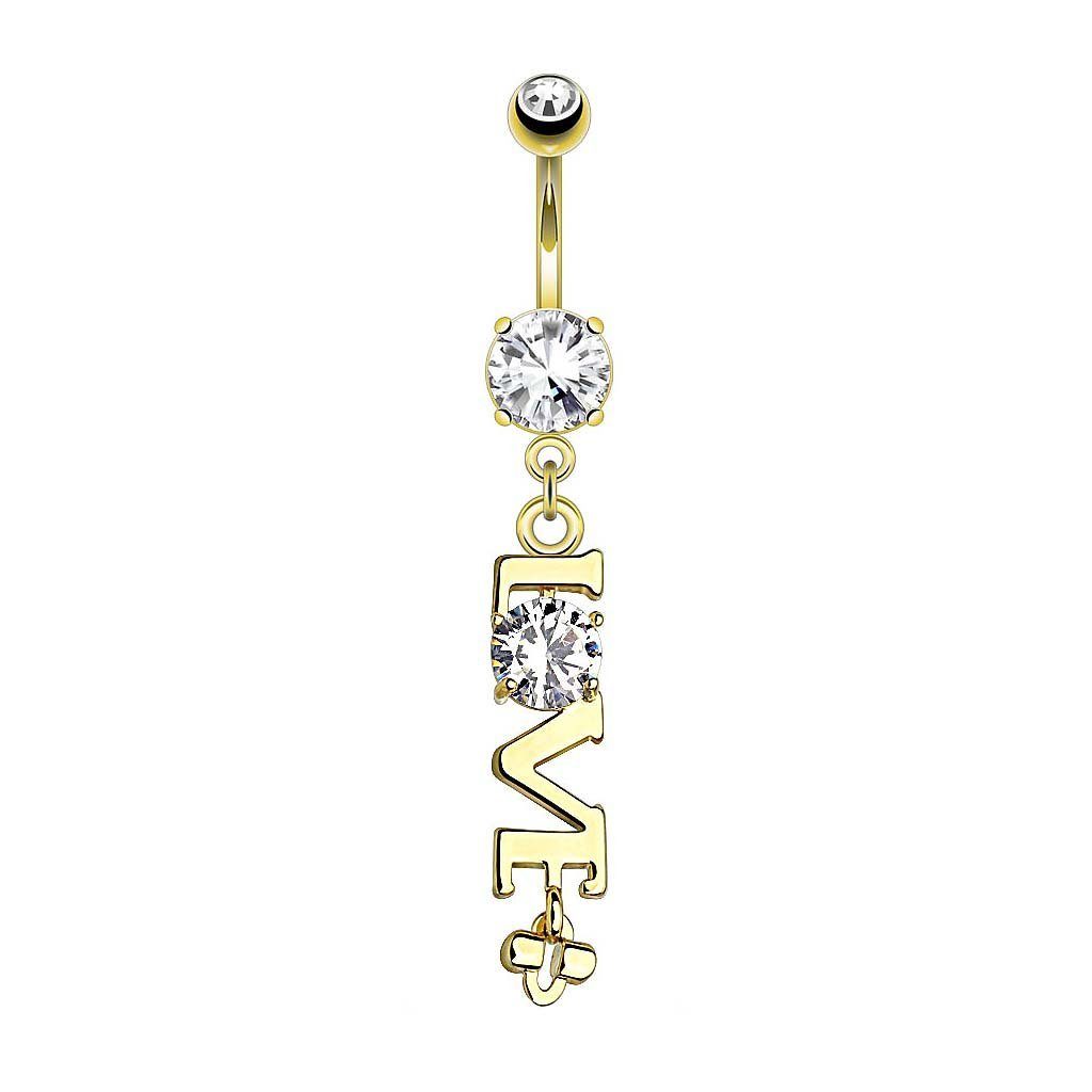 Taffstyle Bauchnabelpiercing Piercing Chirurgenstahl Kristall LOVE, günstig online kaufen