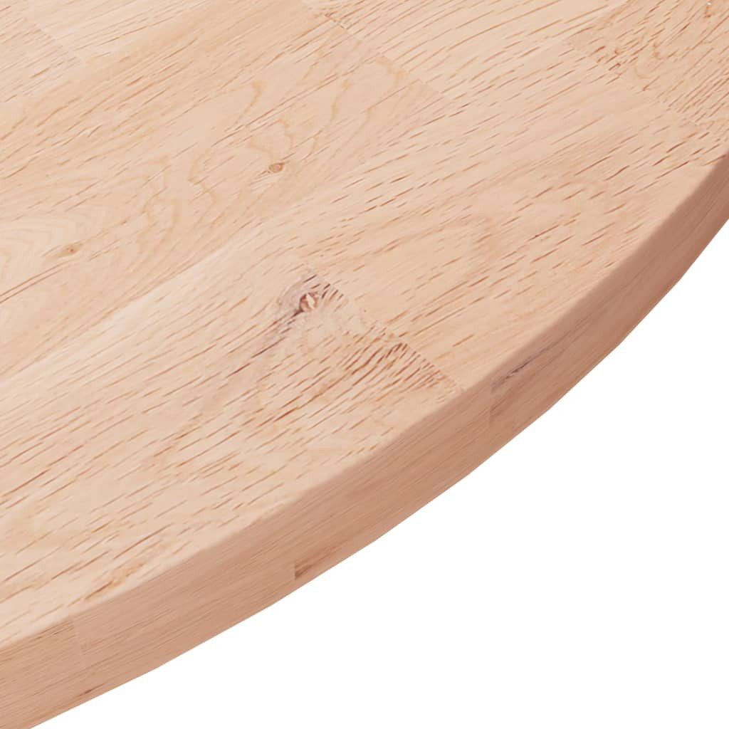 vidaXL Tischplatte Runde Tischplatte Ø60x2,5 cm Unbehandeltes Massivholz Eiche (1 St)