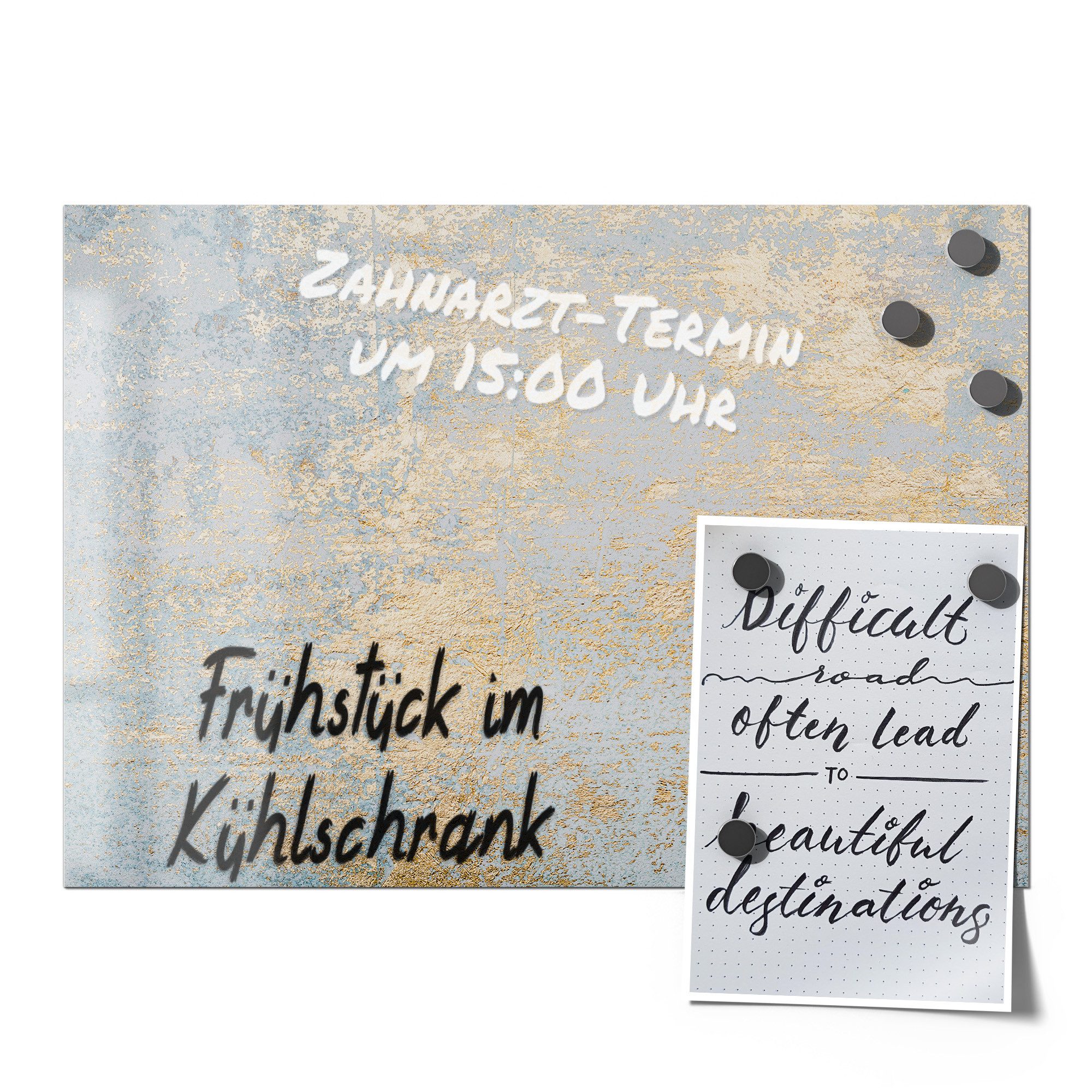 DEQORI Magnetfolie 'Wand mit Gold-Struktur', beschreibbar universal Magnetmatte magnetisch Folie Planer Kalender