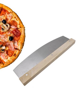 BAYLI Pizzaschneider 32,5cm Pizzaschneider scharf Wiegemesser Kräuter- und Pizza Schneider