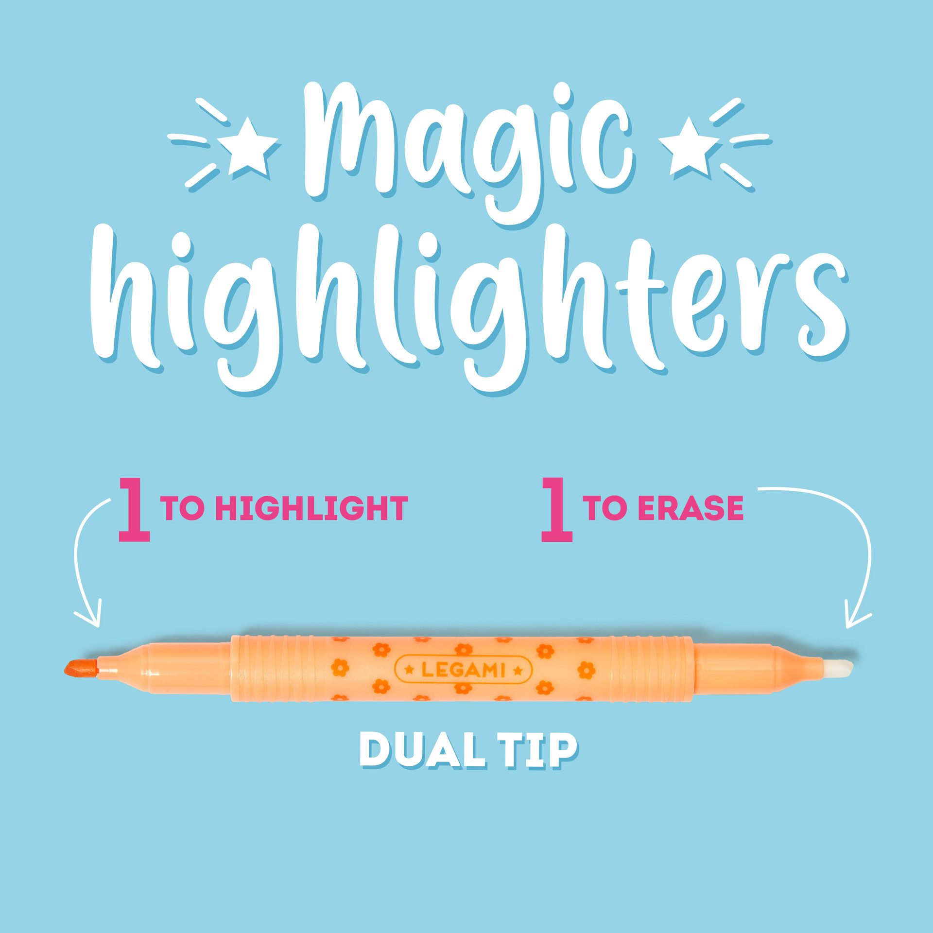 Legami Marker Legami 6er-Set aus löschbaren Textmarkern Magic Highlighters