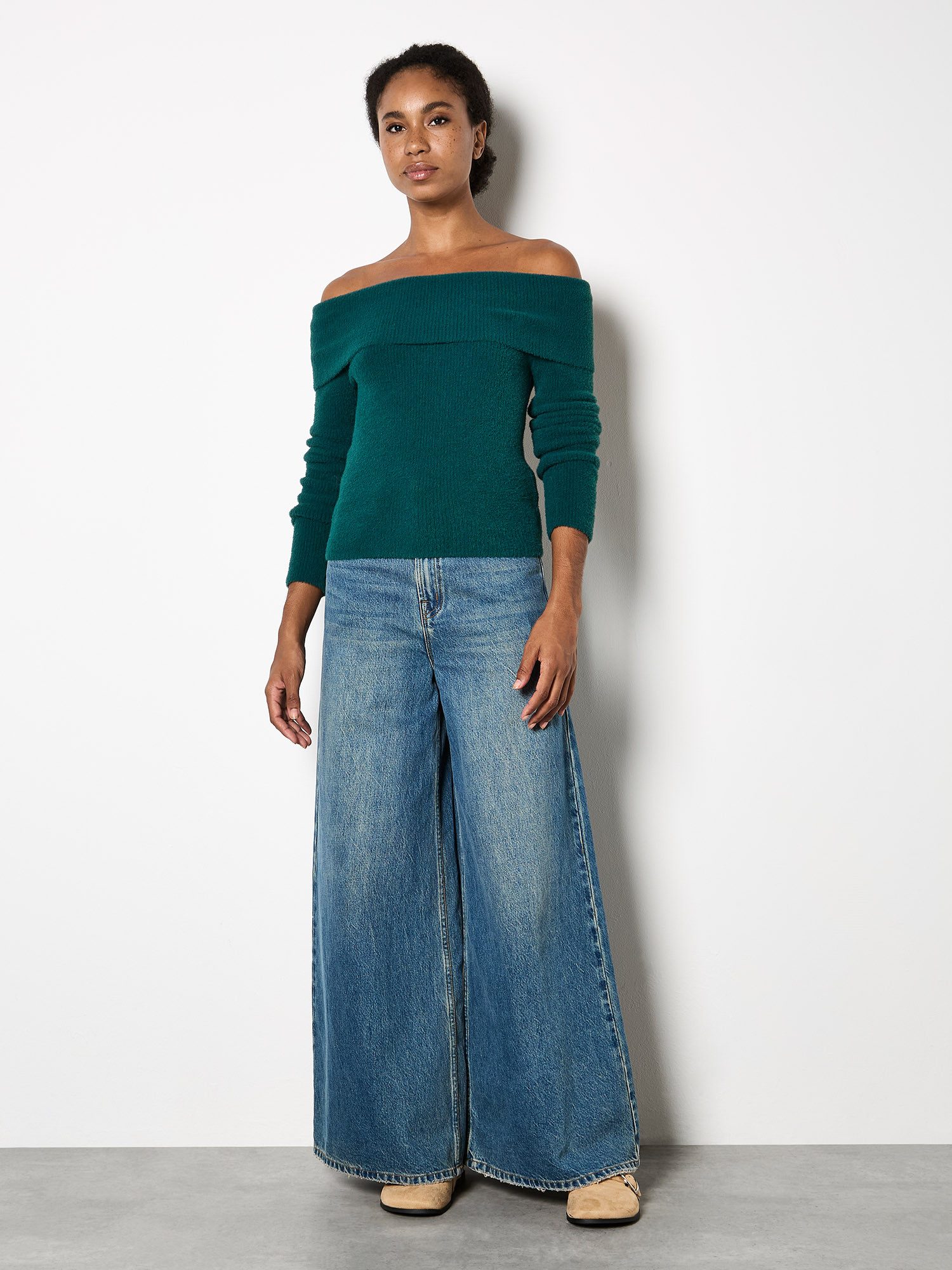 Apricot Strickpullover Strickpullover mit breitem Bardot-Ausschnitt günstig online kaufen