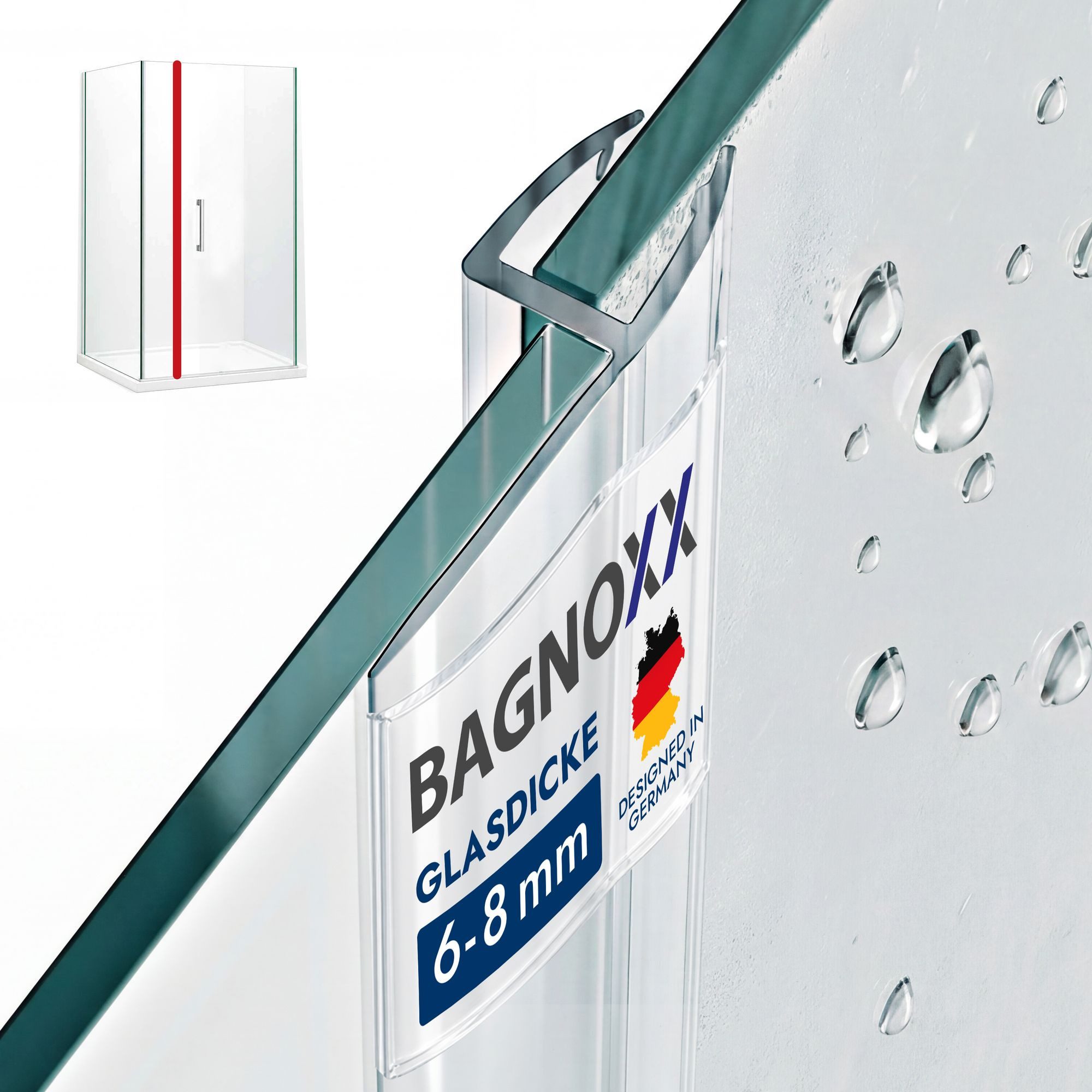 Bagnoxx Duschdichtung, L: 200 cm, (Duschdichtung Spaltdichtung, Türdichtung 200cm -, 1-St), für Glas Duschtür, Weichlippe mit leichter Wölbung, Duschlippe aus PVC