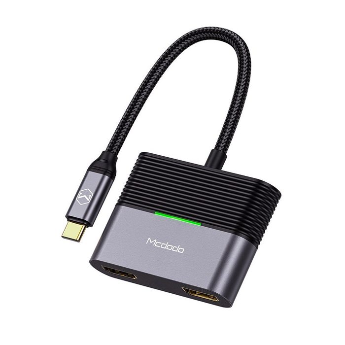 mcdodo Splitter 3 in 1 Typ-C Hub USB Adapter Splitter PD 100W HDMI Konverter Schnell-Ladegerät grau