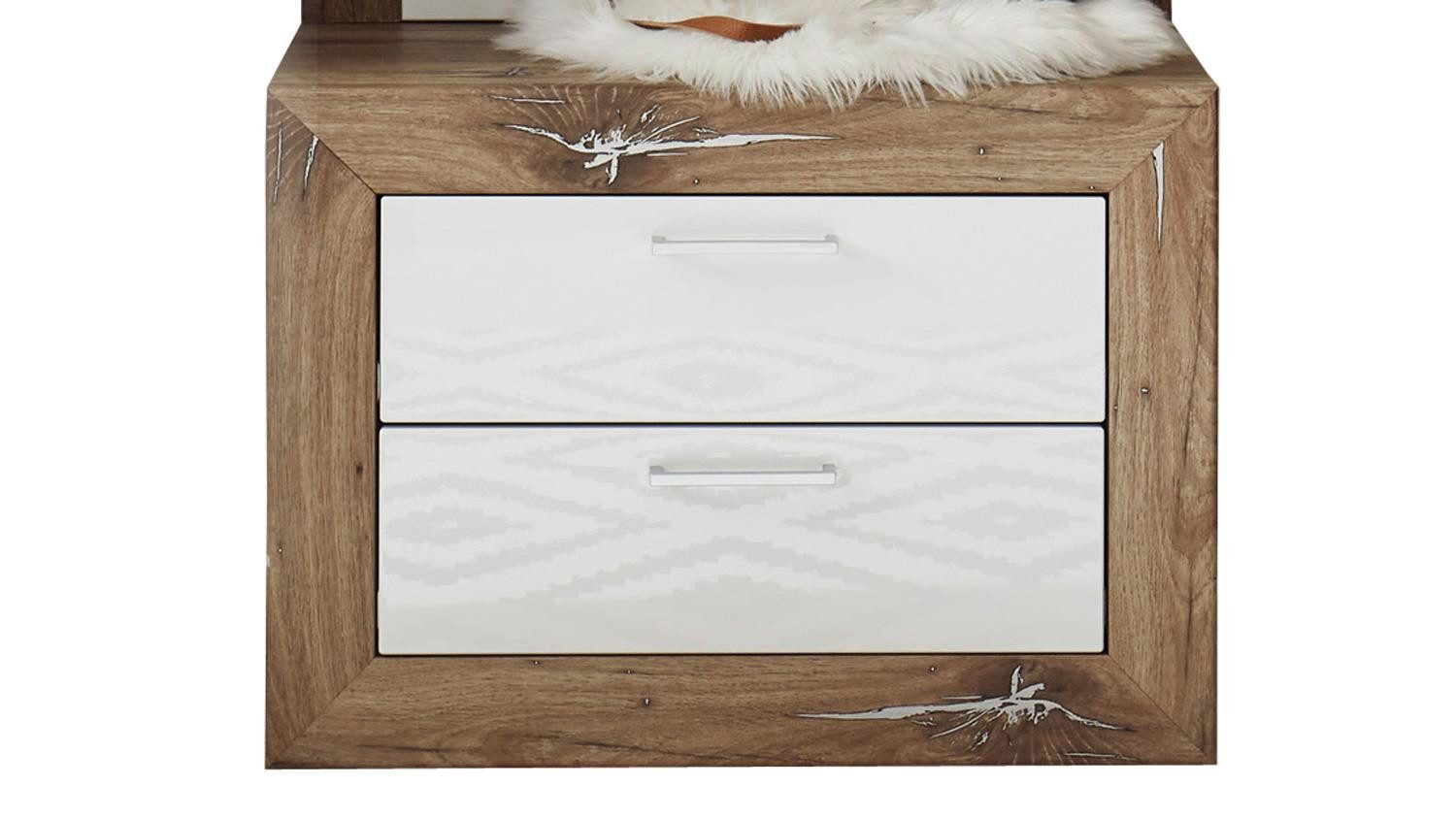 Bega Consult Garderoben-Set Garderobe Neapel Eiche Dunkel MDF weiß Hochglanz