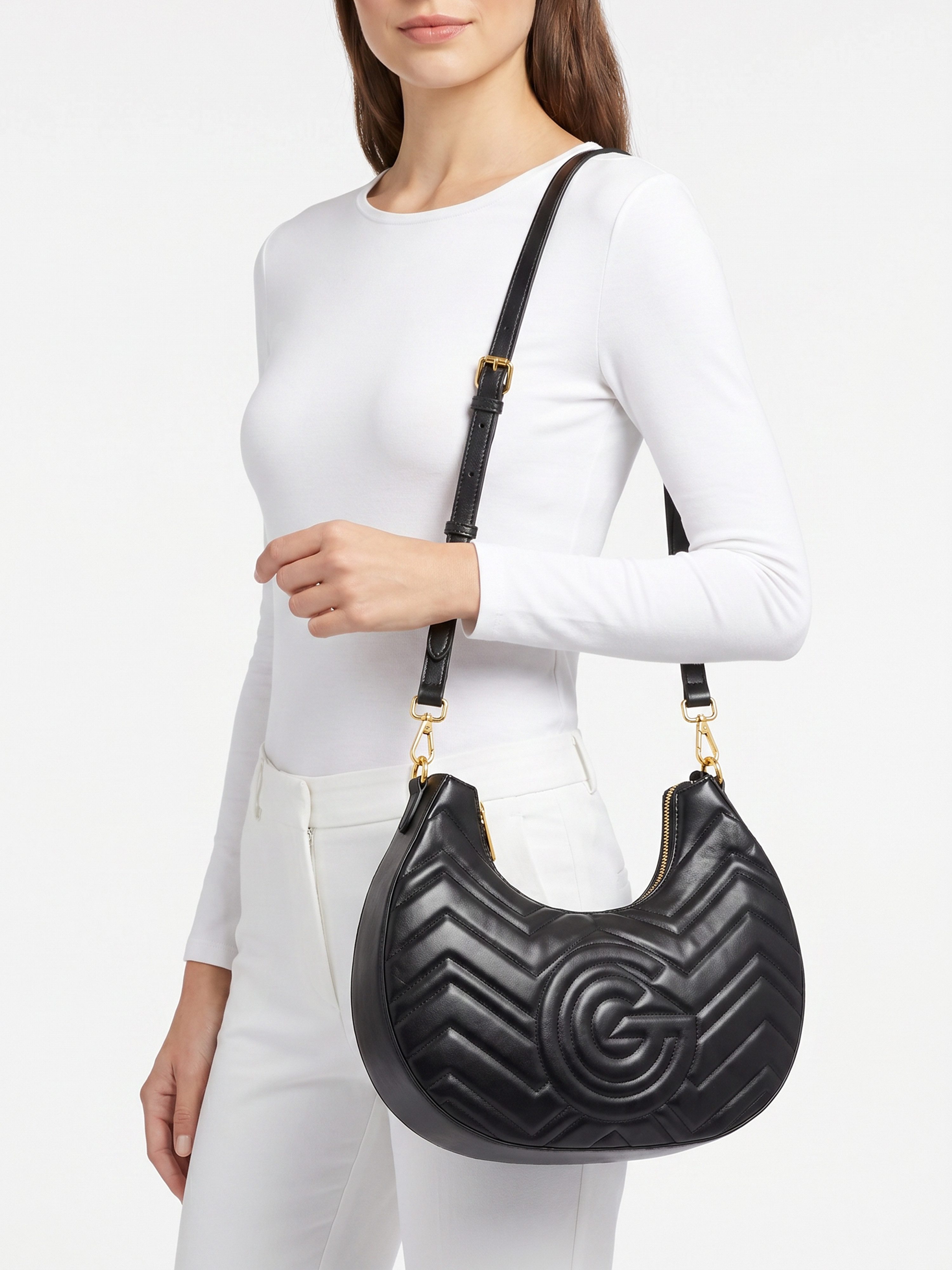 GABRIELLA G By Gabriella Gucci Hobo, Damen Henkeltasche, Schultertasche, Umhängetasche mit vielen Details