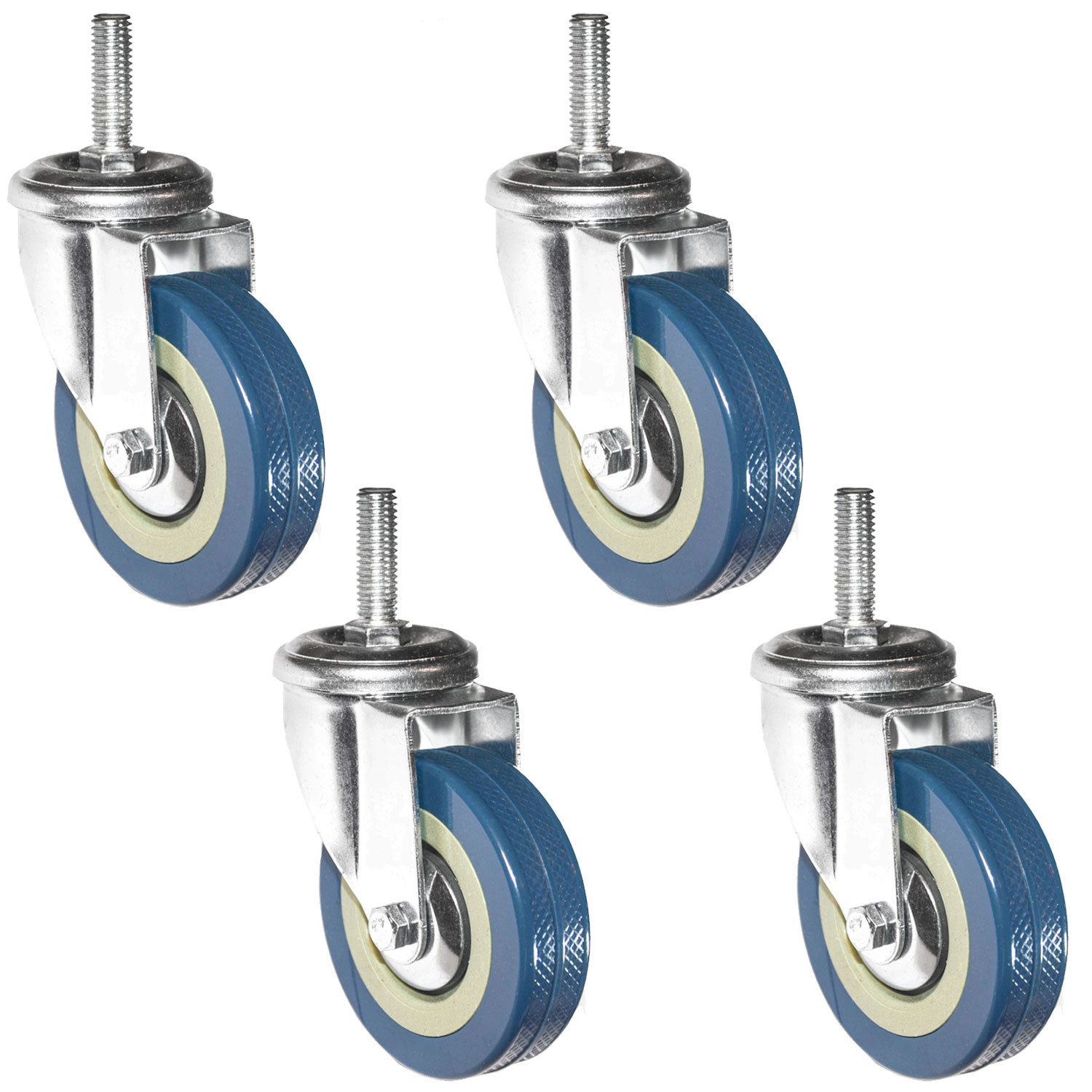 eyepower Schwerlastrolle 75mm - 4er Set Schwerlast Мебельrolle M10 - Transportrolle harte Böden, Lenkrolle für Pflanzkübel und Gartenmöbel - Rolle für Schirmständer
