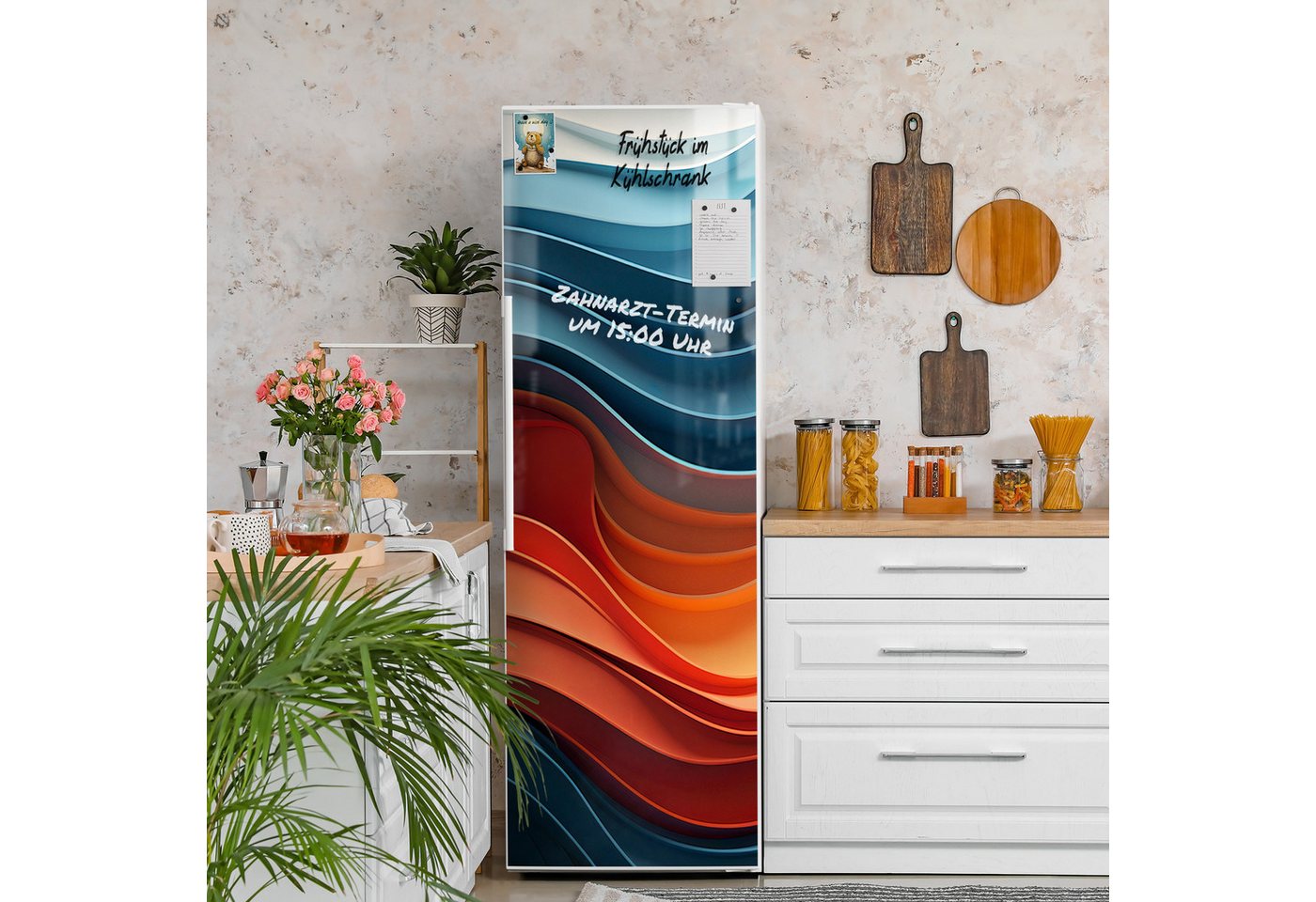 Thumbnail - DEQORI Magnetfolie 'Wellen des Wohlgefühls', beschreibbar Kühlschrank Magnetmatte magnetisch Magnetfolie