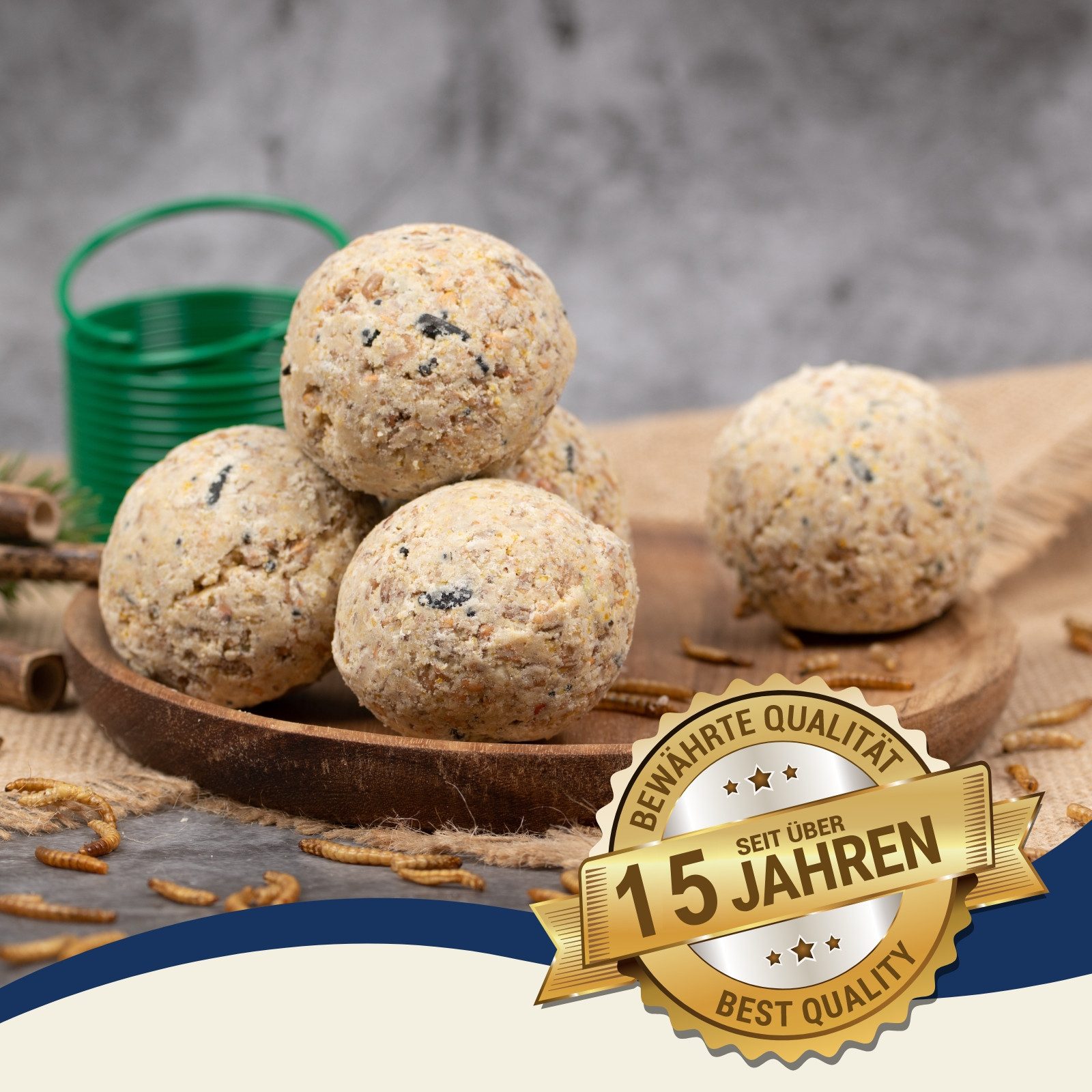 Lyra Pet 200 Stk. Lyra Pet® Meisenknödel Protein Boost Mehlwürmer ohne Netz Vogelfutter, für: Wildvogel – Bild 4 von 5