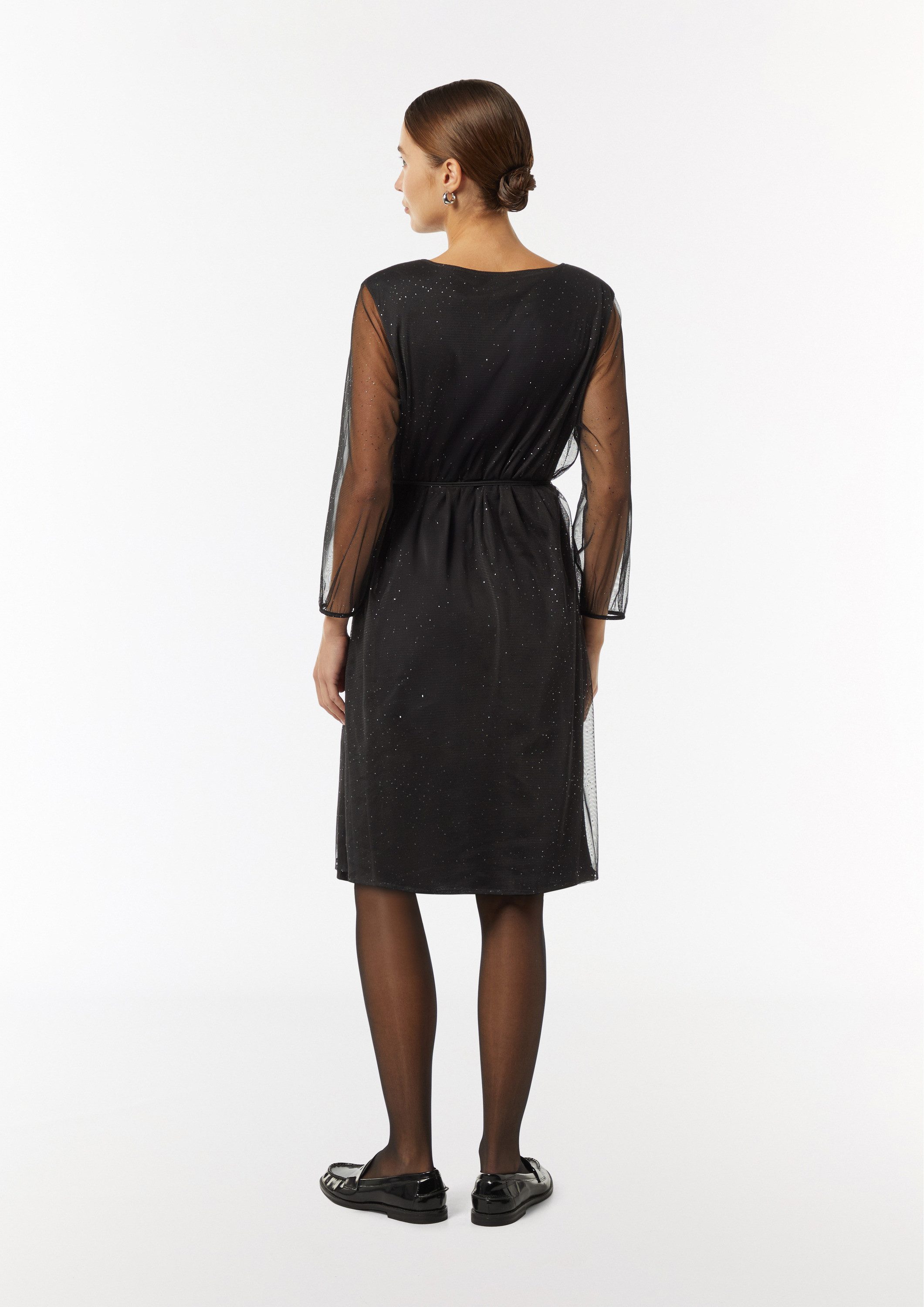 comma Minikleid Kleid Mesh-Kleid mit Metallic-Effekt