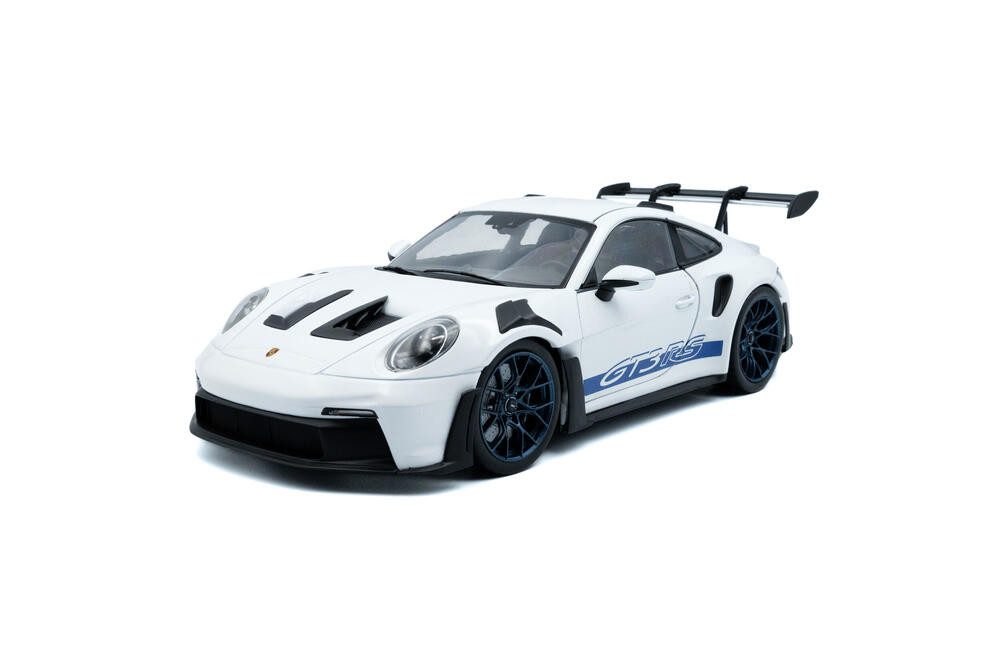 Solido Modellauto Porsche 911 GT3 RS 2024 weiß blau, Maßstab 1:18