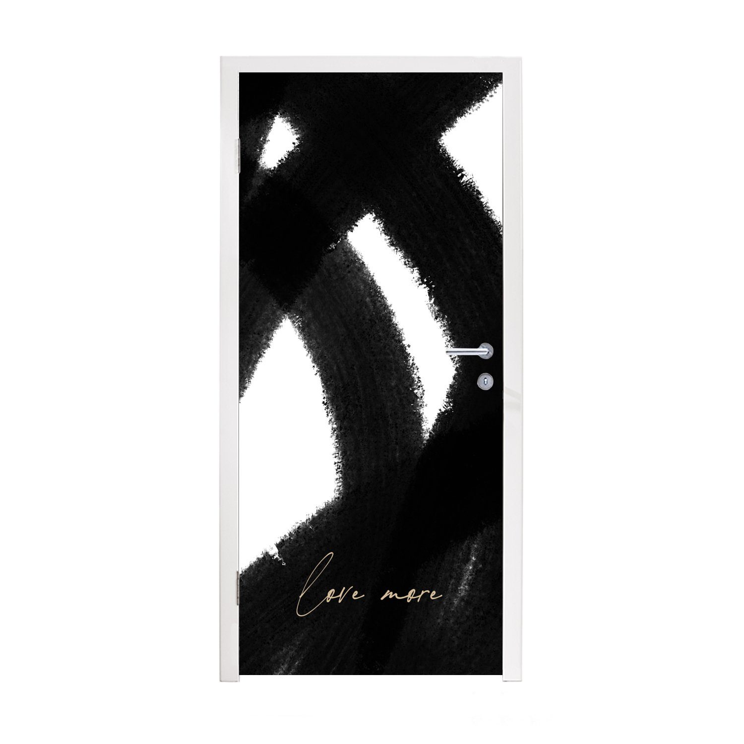 MuchoWow Türtapete Text - Abstrakt - Liebe mehr - Zitate, Matt, bedruckt, (1 St), Fototapete für Tür, Türaufkleber, 75x205 cm