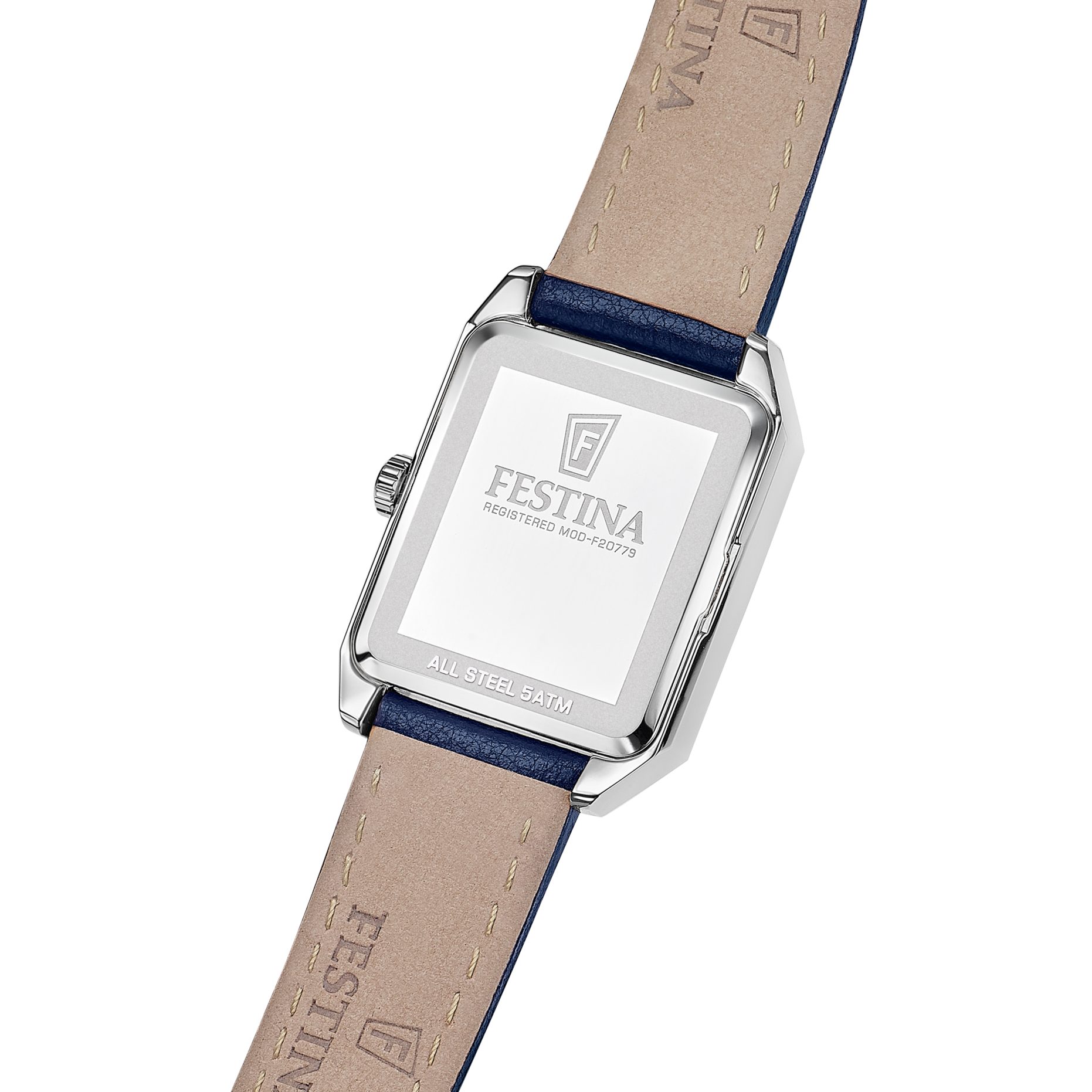 Festina Quarzuhr On the Square F20779_3, Armbanduhr, Damenuhr, Herrenuhr, Lederarmband, analog