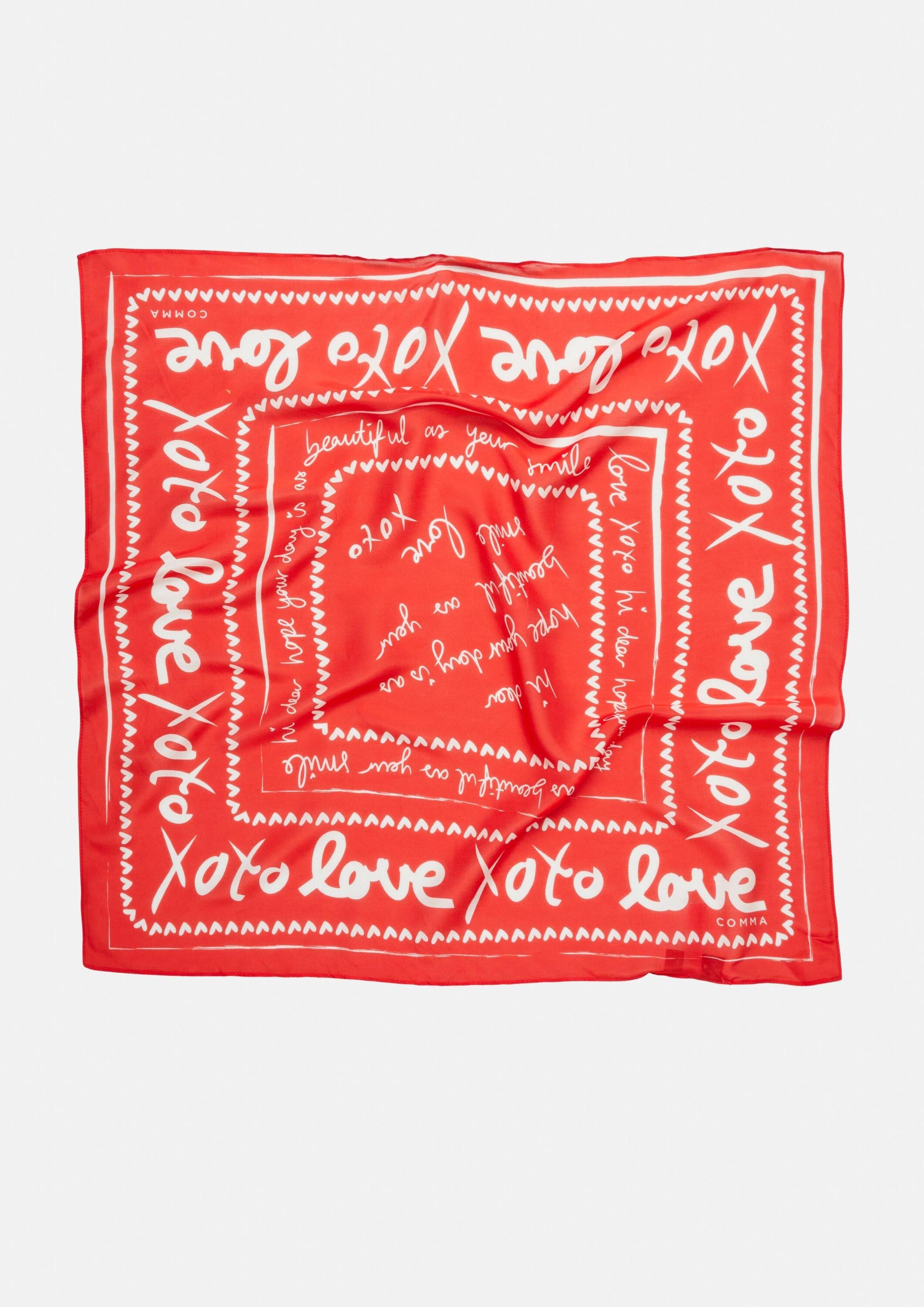 comma Schal Tuch, Tuch aus Seidenmix mit Motivprint