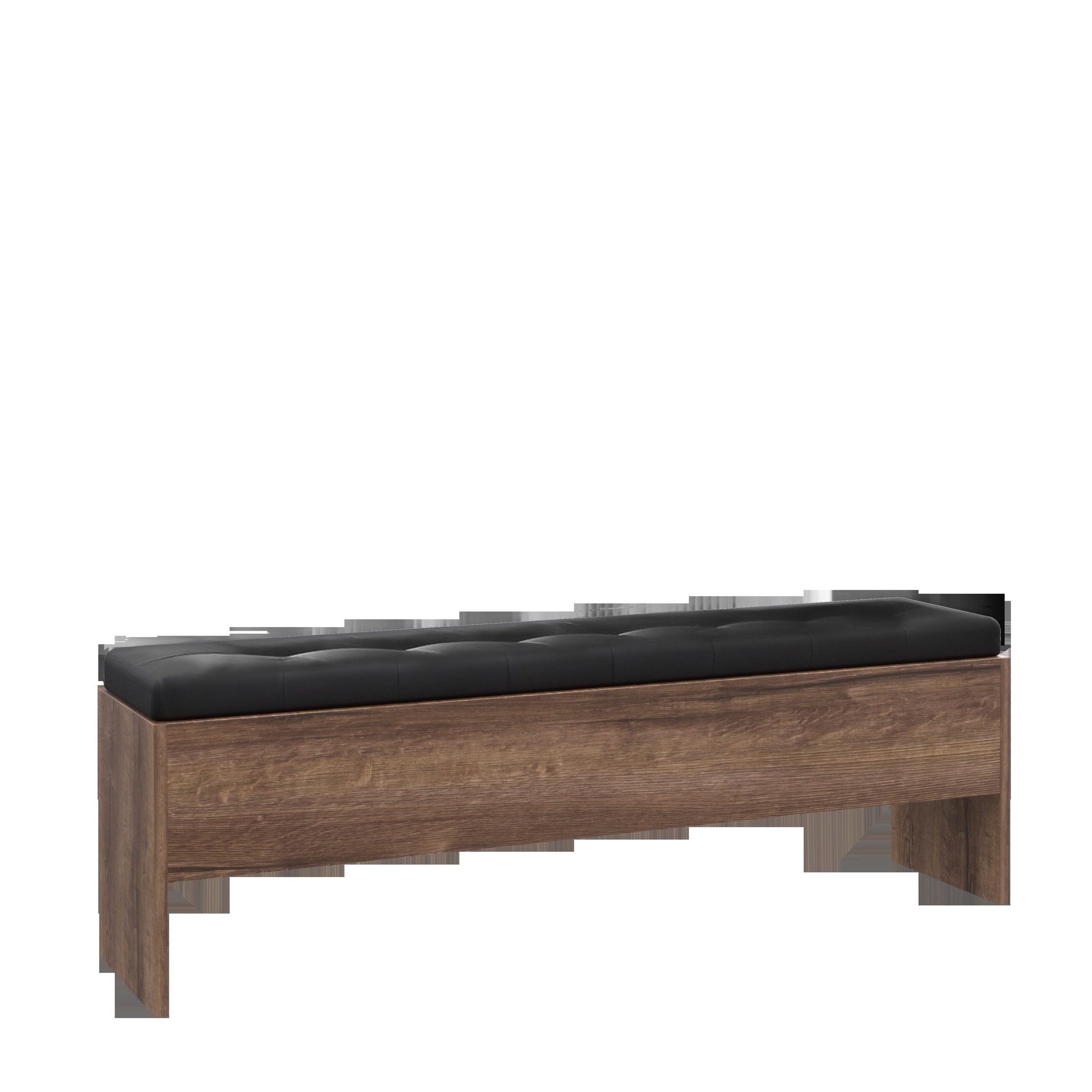 FORTE Sitzbank in Schwarz Eiche/ Schlammeiche - 165x54x34,8cm (BxHxT)