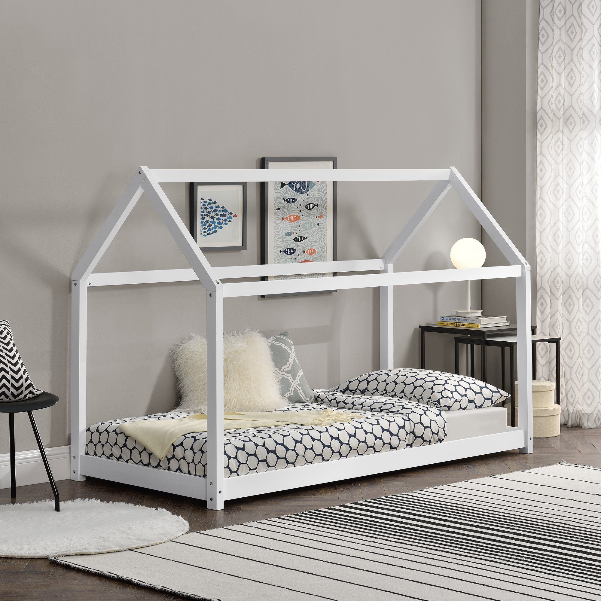 en.casa Kinderbett, »Netstal« Hausbett Bettenhaus 90x200cm günstig online kaufen