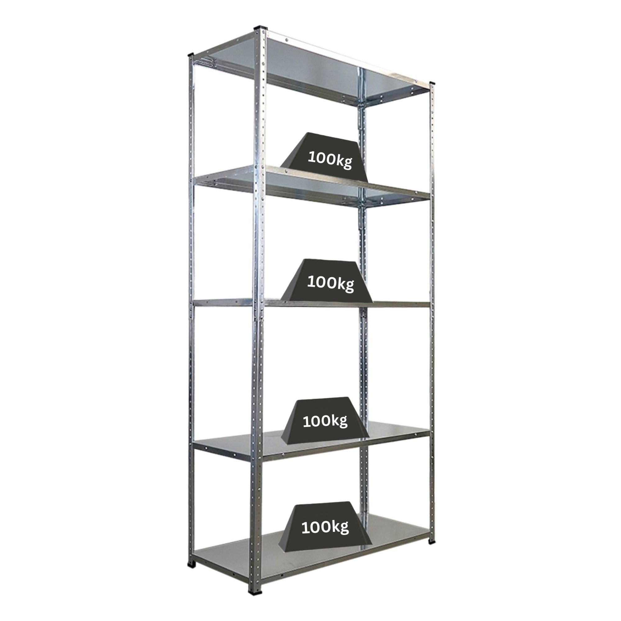 PROREGAL® Schwerlastregal Schraubregal HALDOR mit 5 Ebenen HxBxT 180x90x40cm Fachlast 100 kg