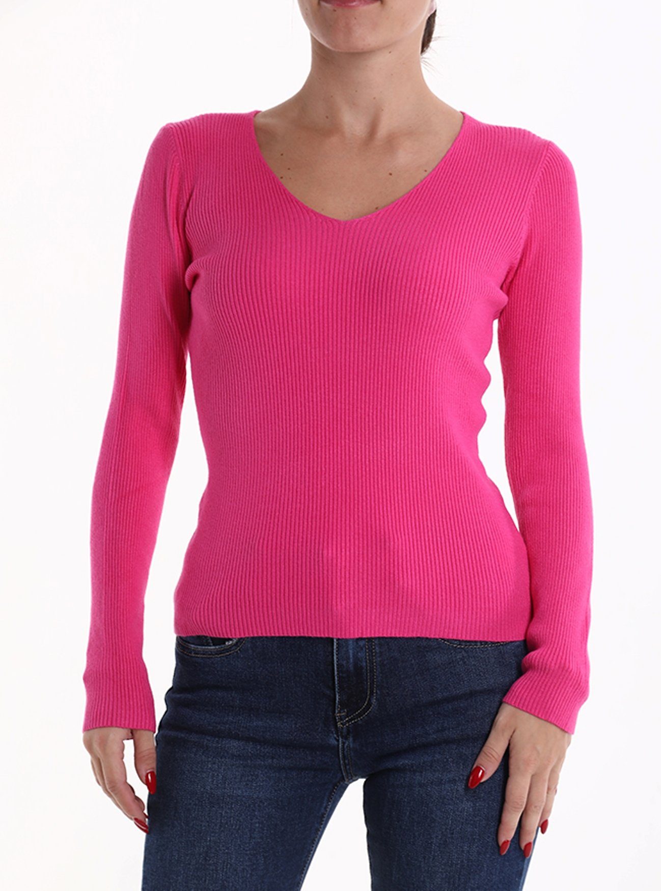Ava & Jackson Company V-Ausschnitt-Pullover CELINA pink