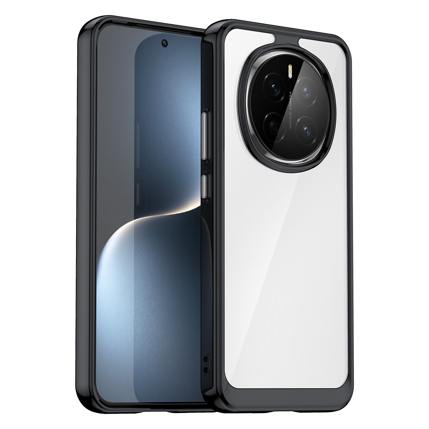 Wigento Handyhülle Für Honor Magic 7 Colorful Series TPU Acryl Hybrid Hülle Case Schwarz, Colorful Series Hybrid Schutzhülle