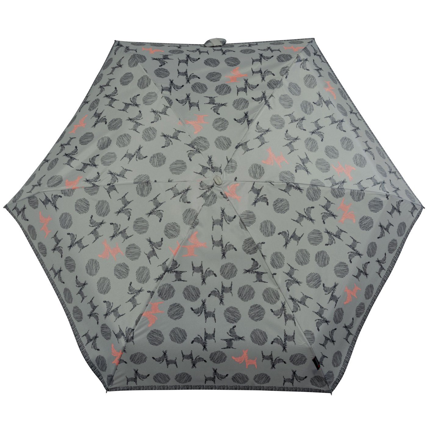 Knirps® Taschenregenschirm winziger Damen-Taschenschirm, leicht und flach, für die Handtasche - Travel Christina grey