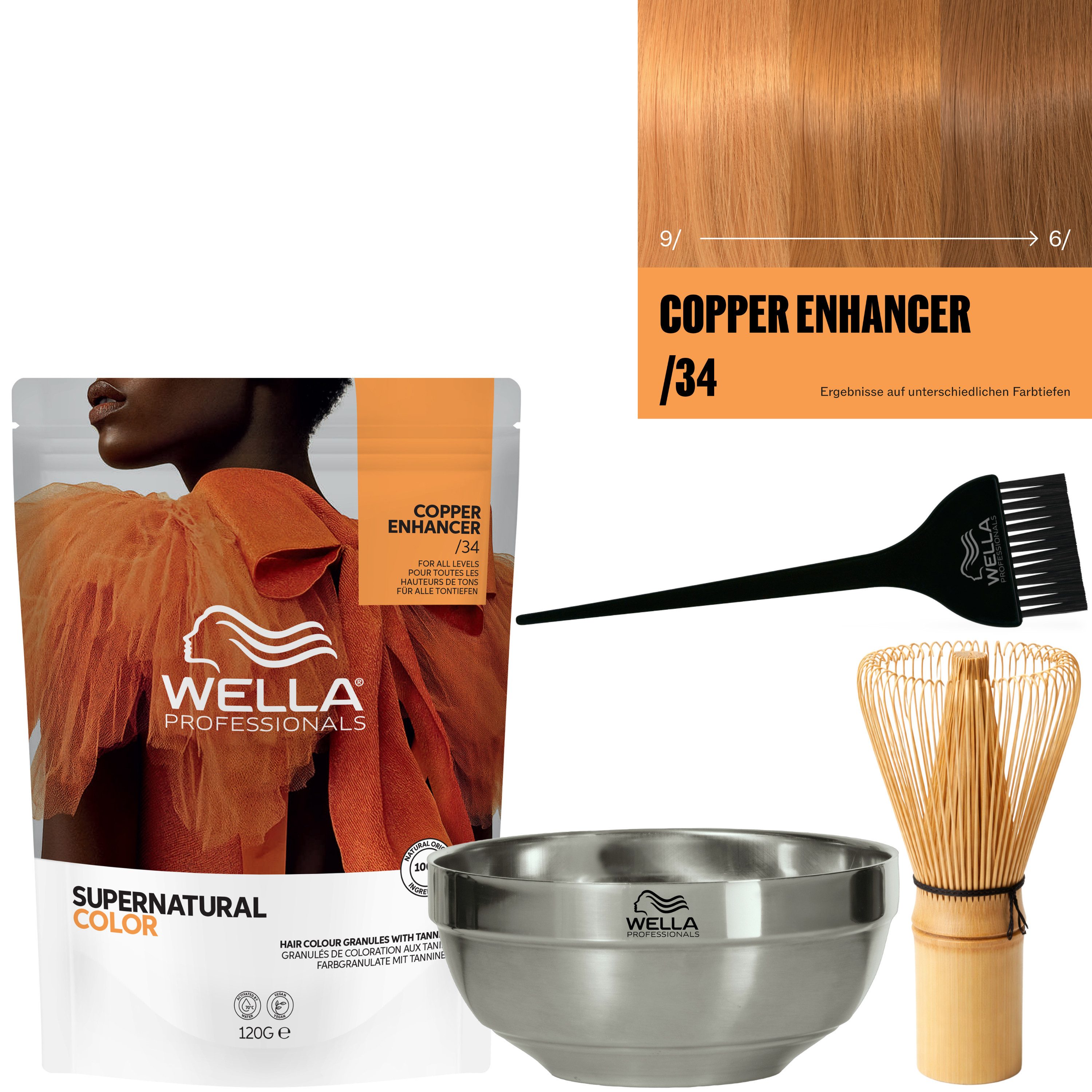 Wella Professionals Haarfarbe Supernatural Color Komplett-Set, 4-tlg., Haarfarbe aus bis zu 100% natürlichen Inhalttstoffen