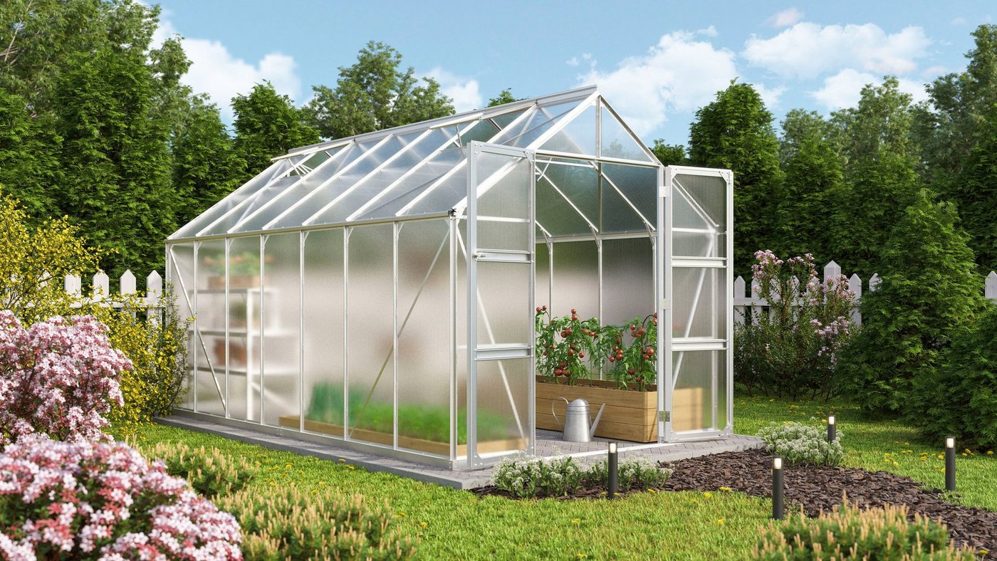 Thumbnail - Vitavia Gewächshaus Domus 11500, BxTxH: 257 x 449 x 253,9 cm, 6 mm Wandstärke, mit Doppelschwingtüren und bodentiefer Tü...
